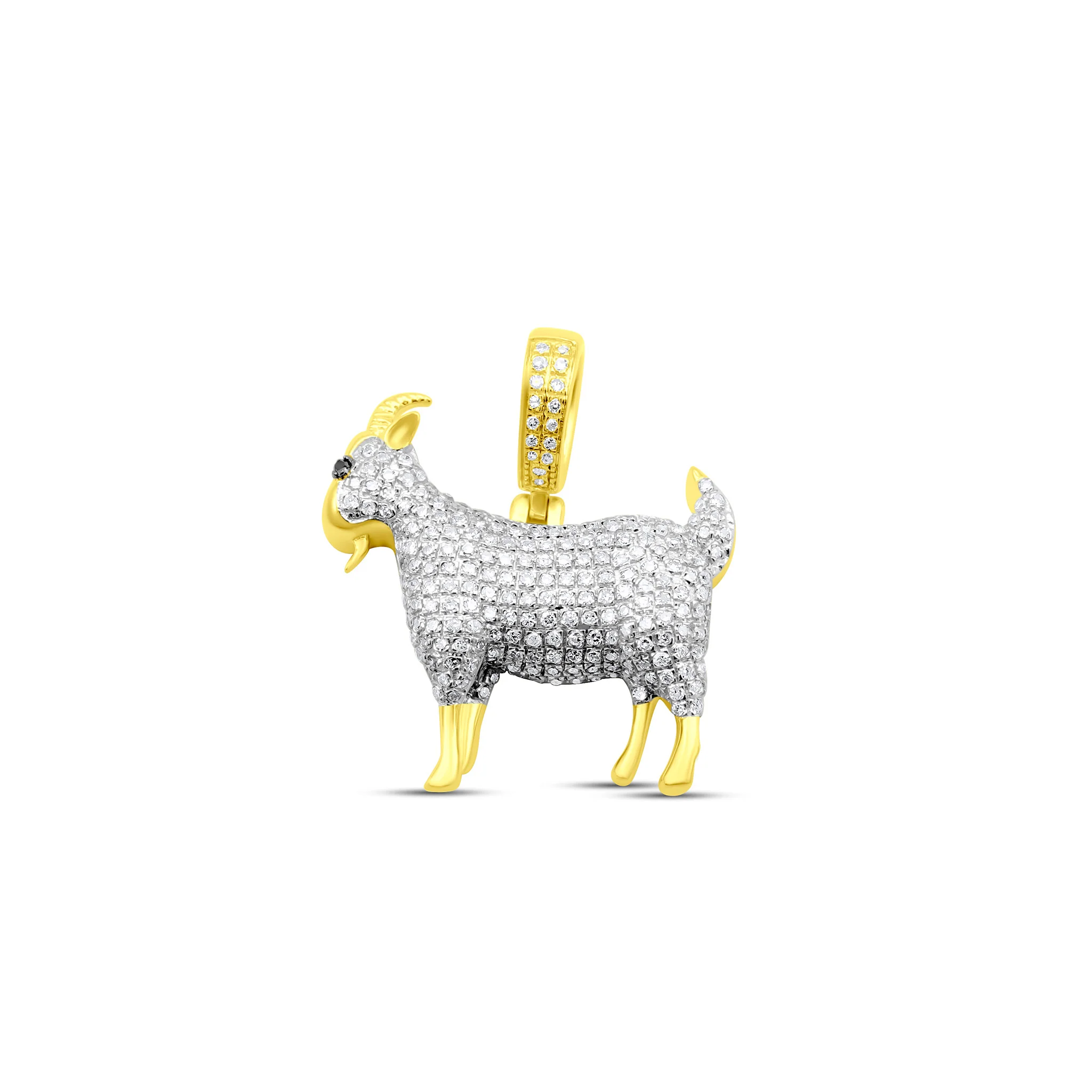 10K Gold Goat Diamond Pendant 0.50 CT