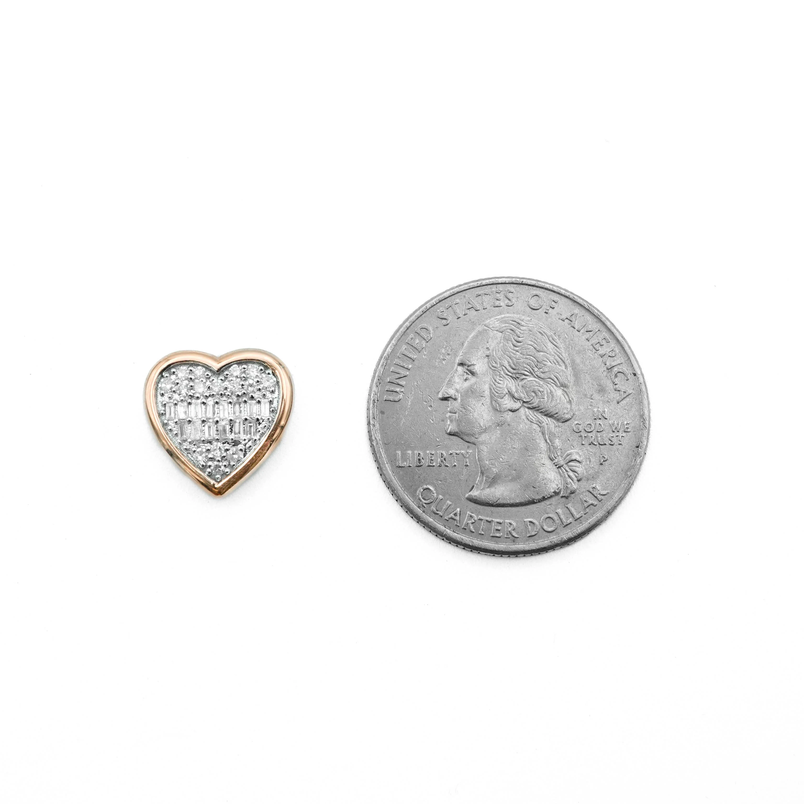 10K Gold Heart Diamond Stud Earrings 0.49 CT - Image 15