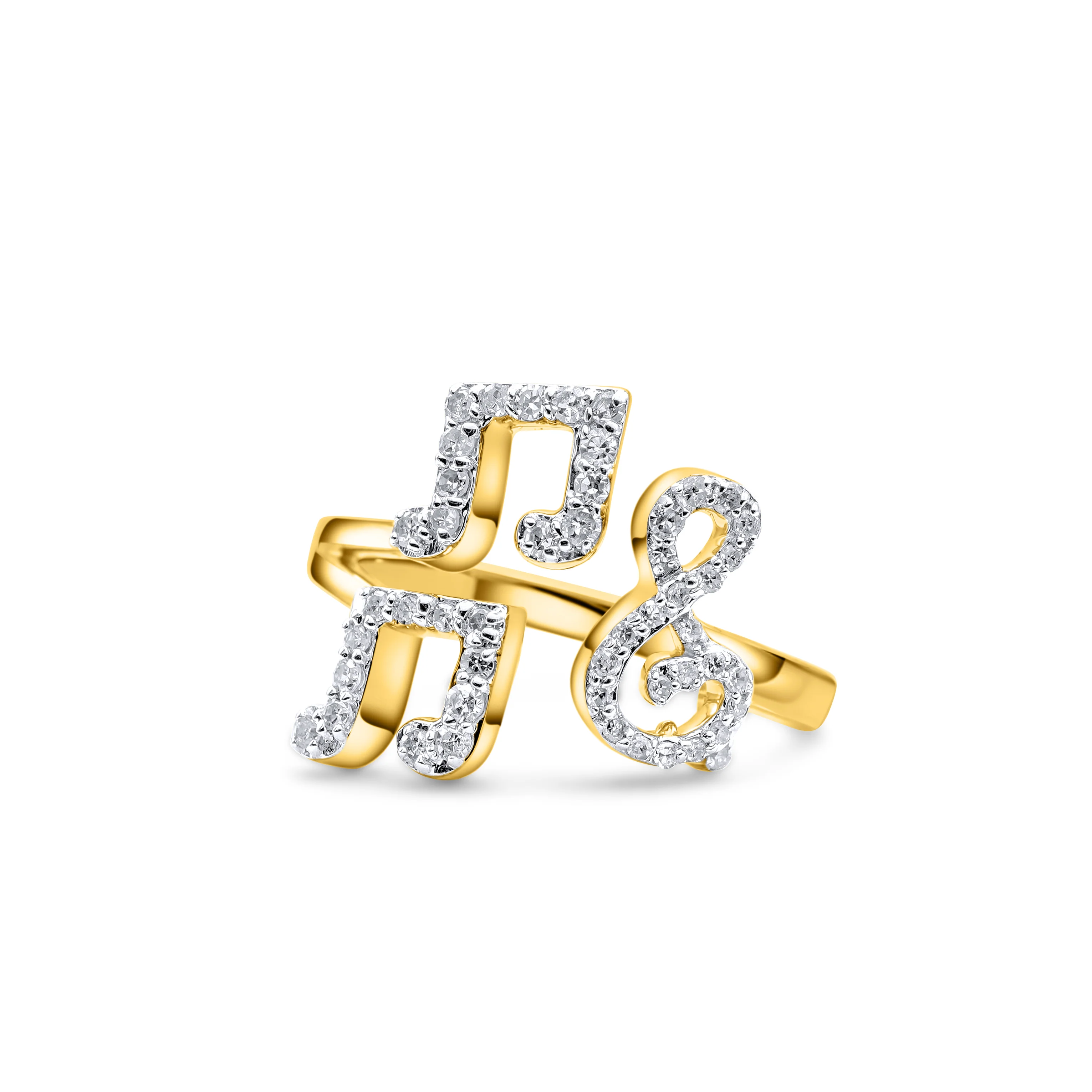 10K Gold Music Diamond Ring 0.23 CT