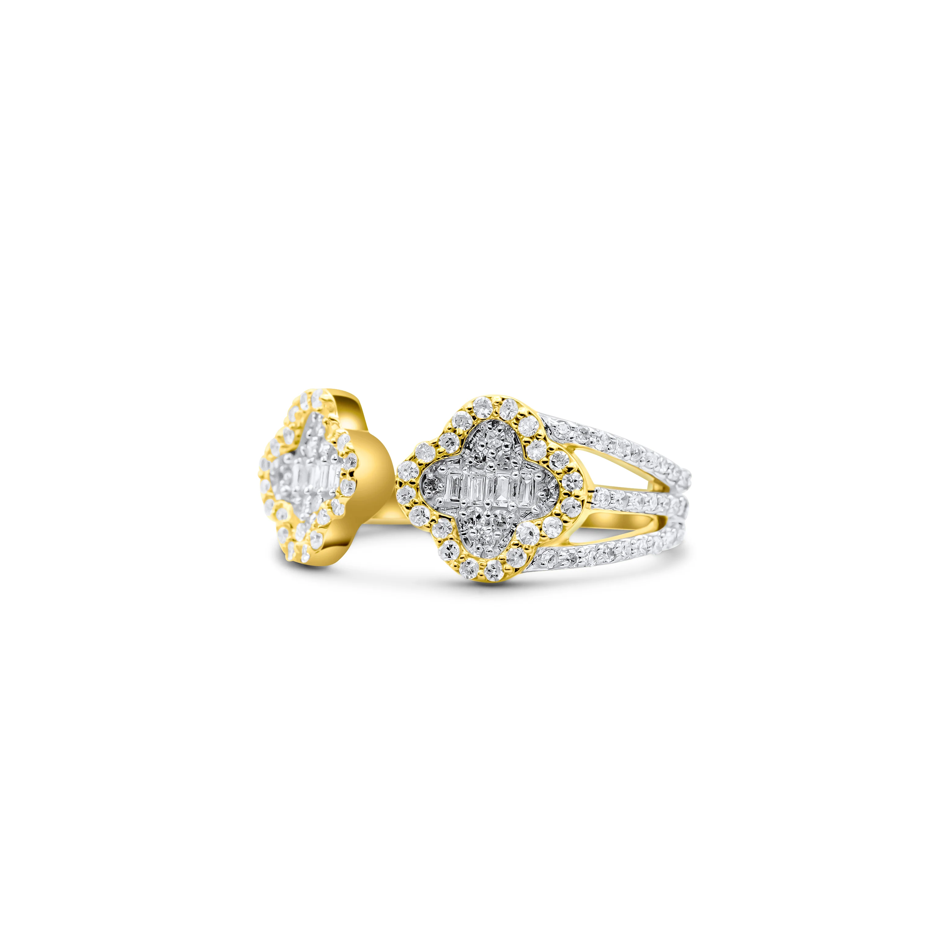 10K Gold Clover Diamond Ring 0.42 CT - Image 3