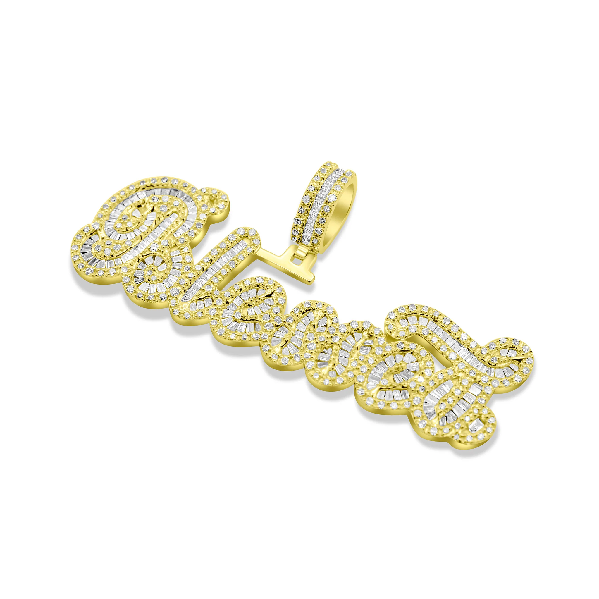 10K Yellow Gold "Blessed" Diamond Pendant 1.40 CT - Image 3
