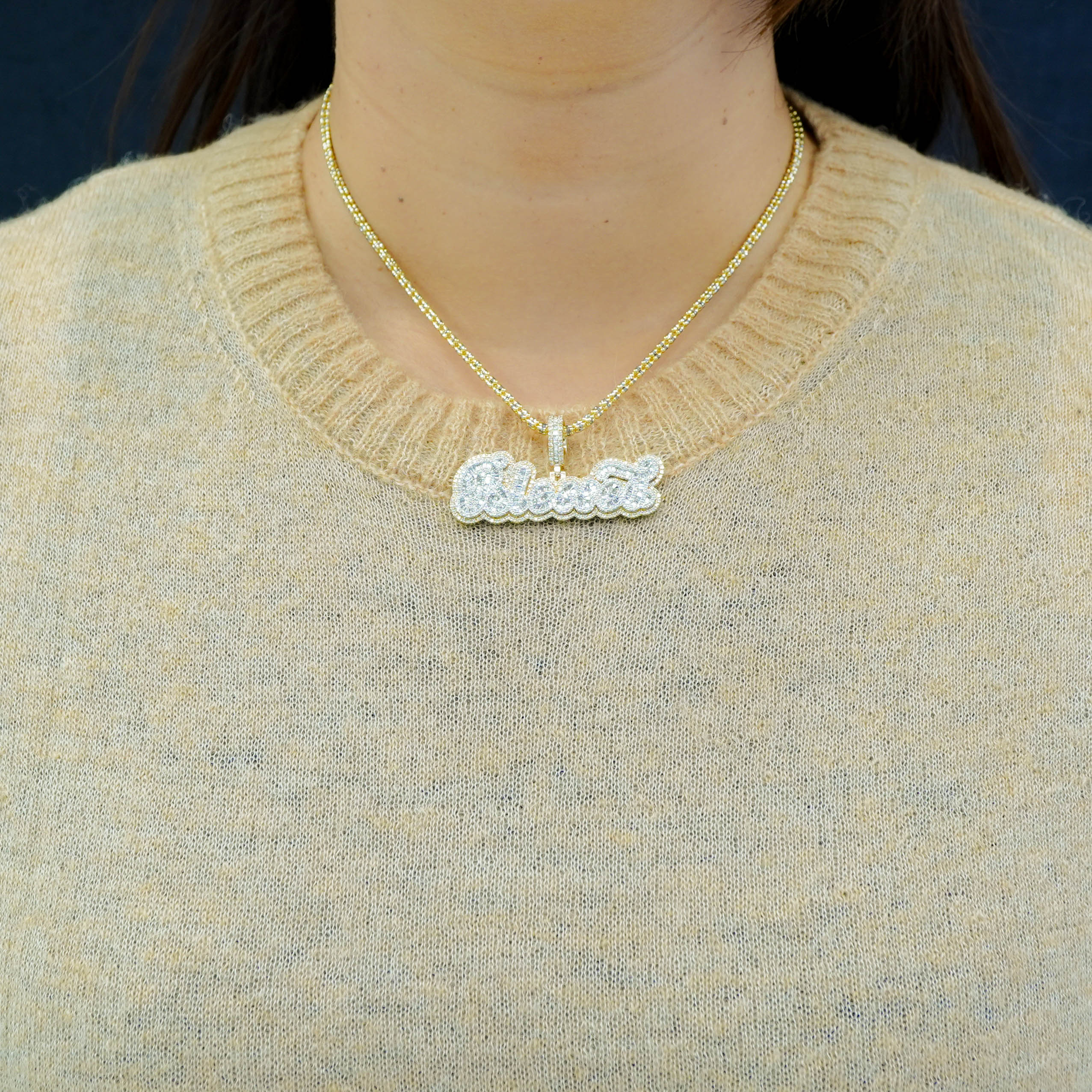 10K Yellow Gold "Blessed" Diamond Pendant 1.80 CT - Image 2