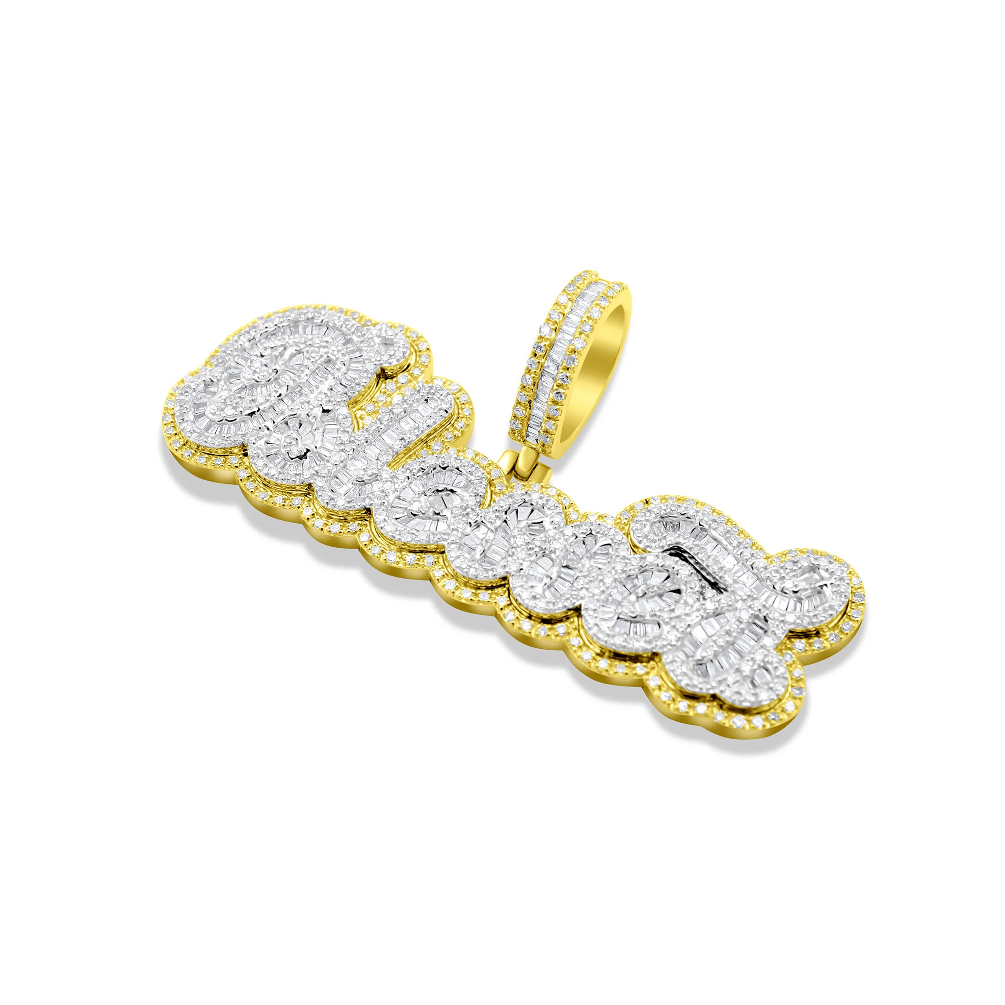 10K Yellow Gold "Blessed" Diamond Pendant 1.80 CT - Image 3