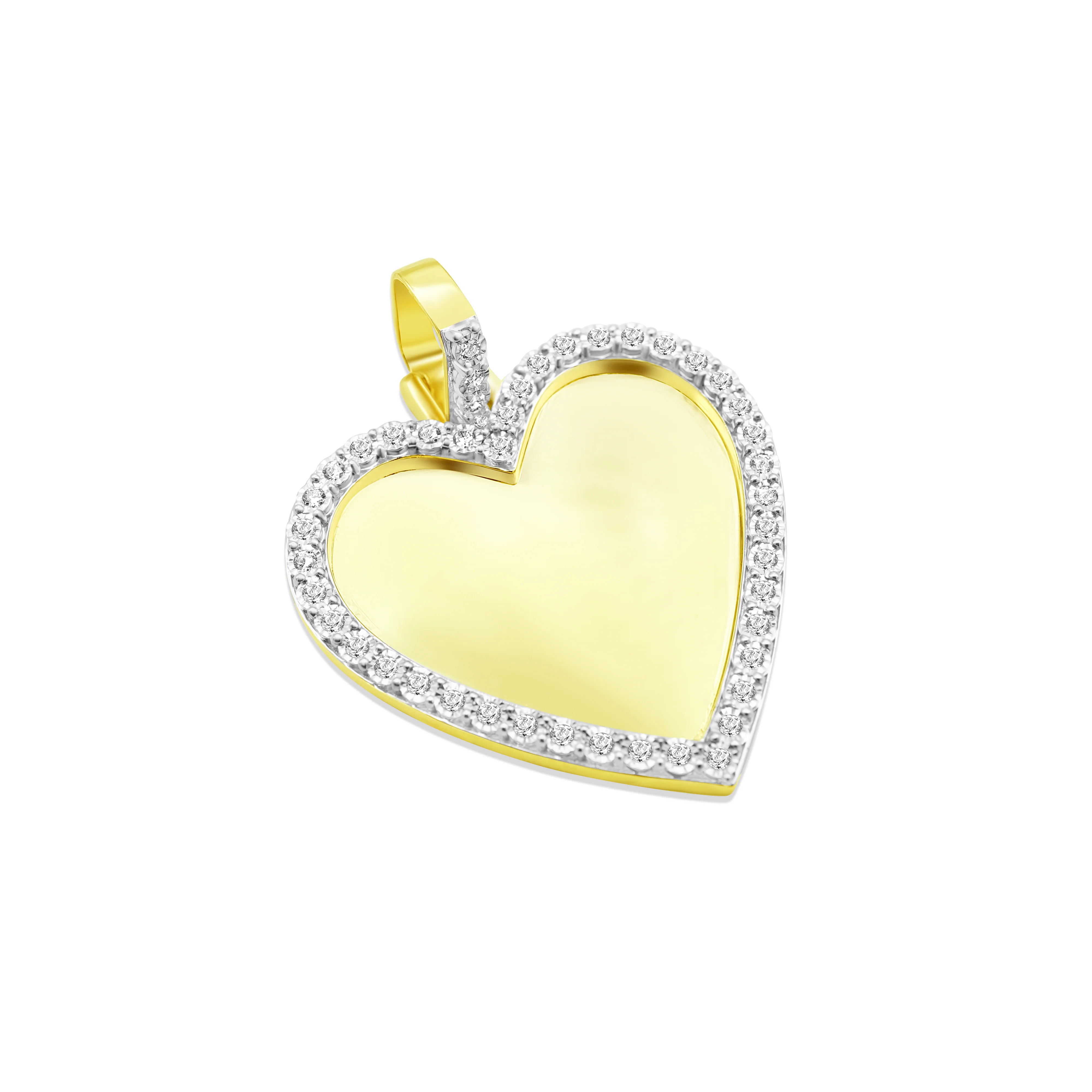 10K Yellow Gold Heart Diamond Picture Pendant 0.82 CT - Image 3