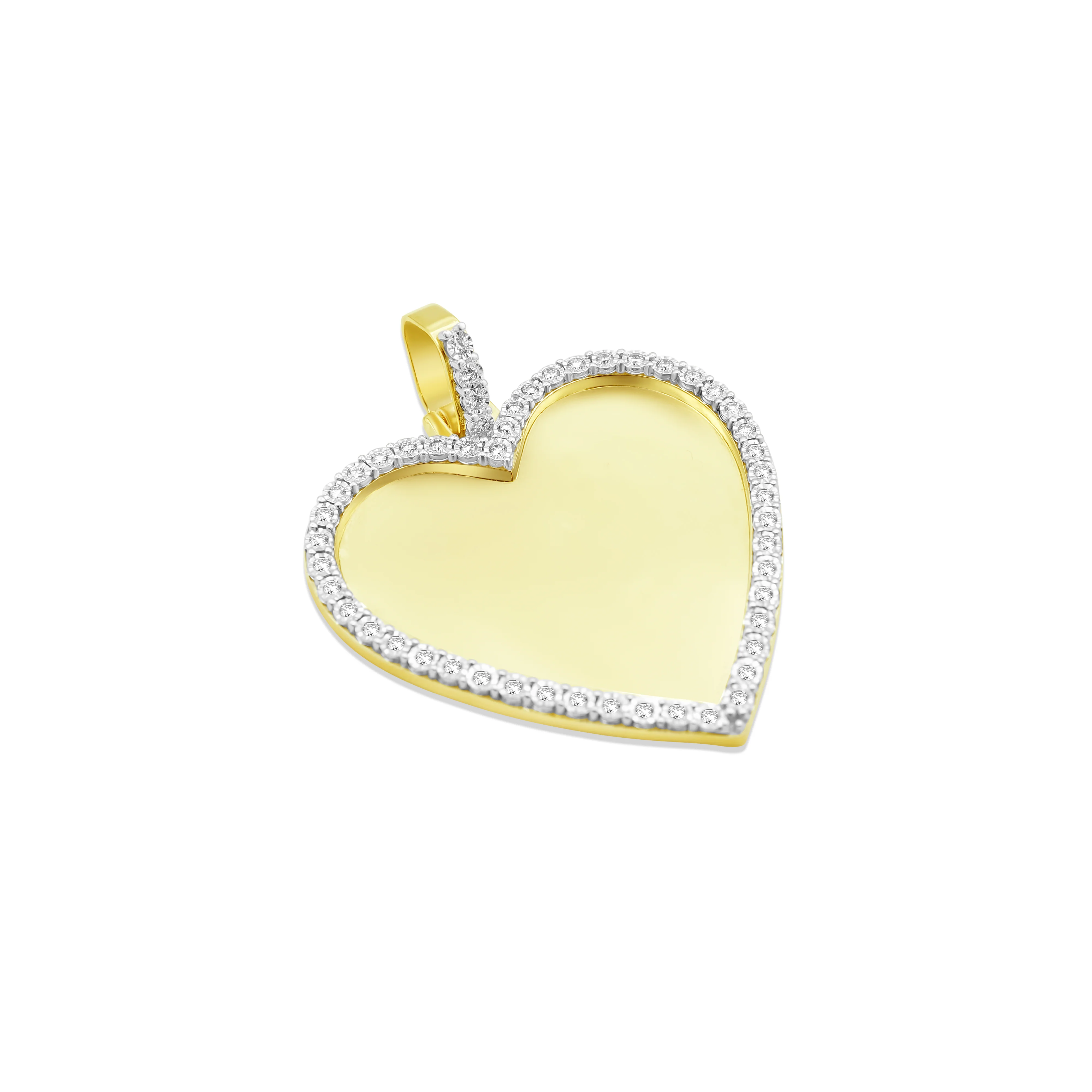 10K Yellow Gold Heart Diamond Picture Pendant 0.91 CT - Image 3