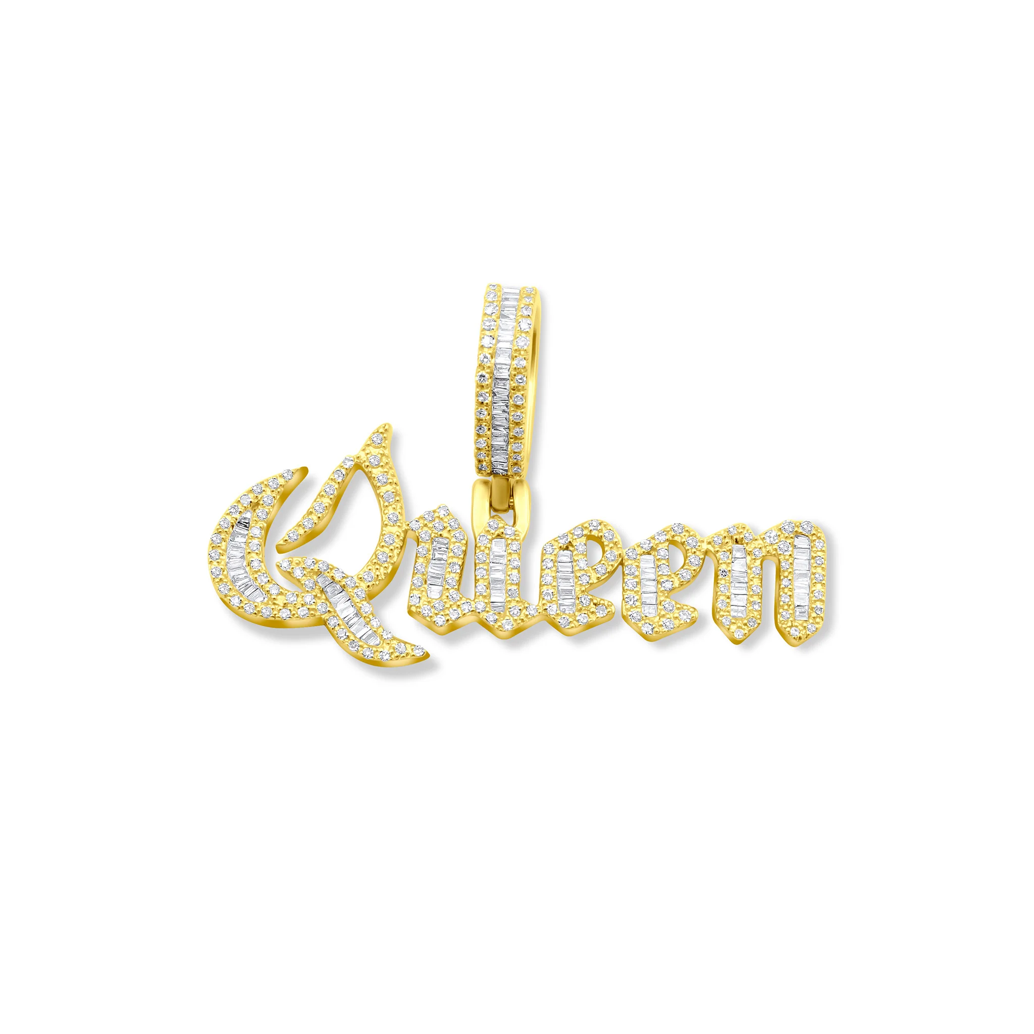 10K Yellow Gold "Queen" Diamond Pendant 0.75 CT