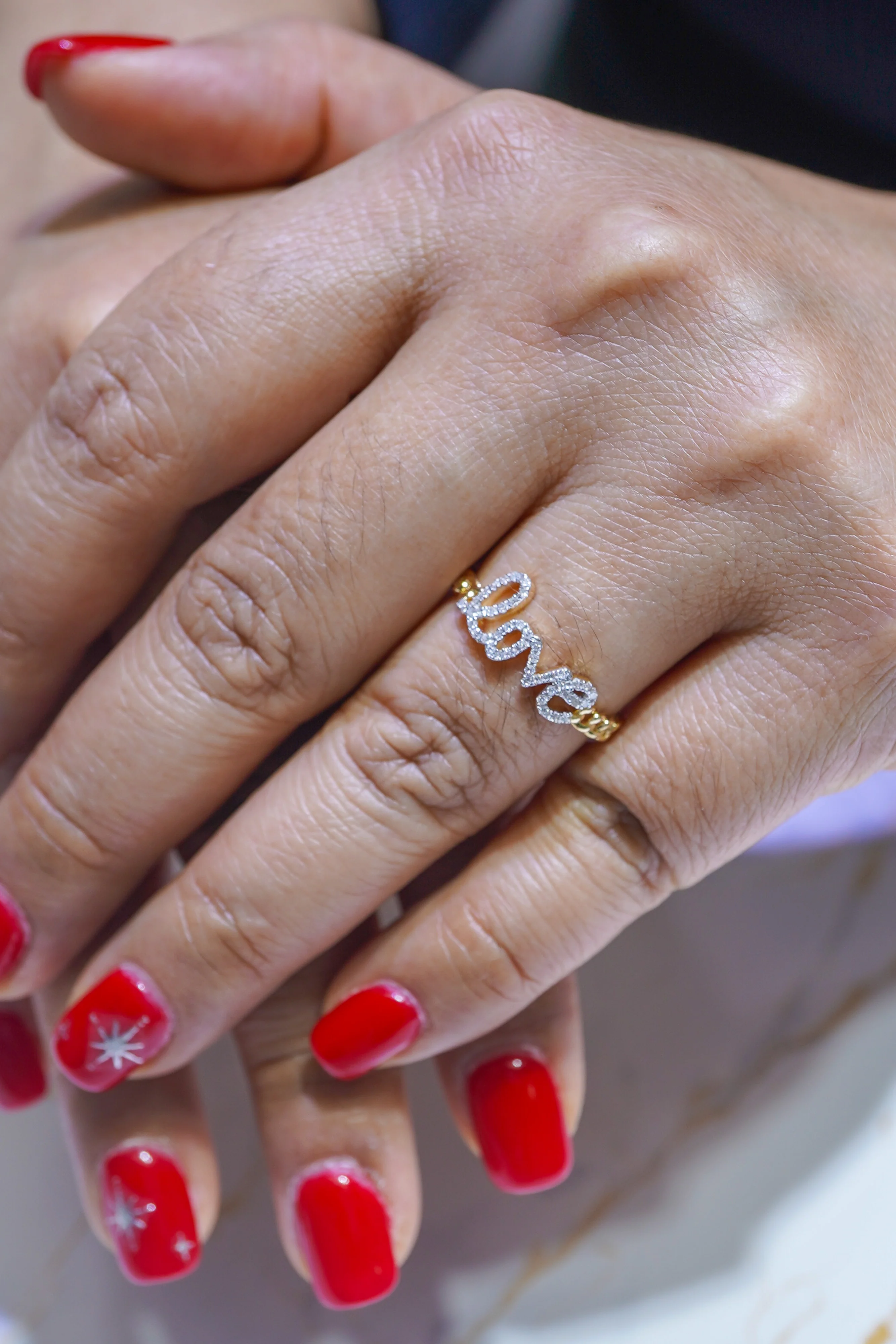 14K Gold Love Diamond Ring 0.15 CT - Image 2