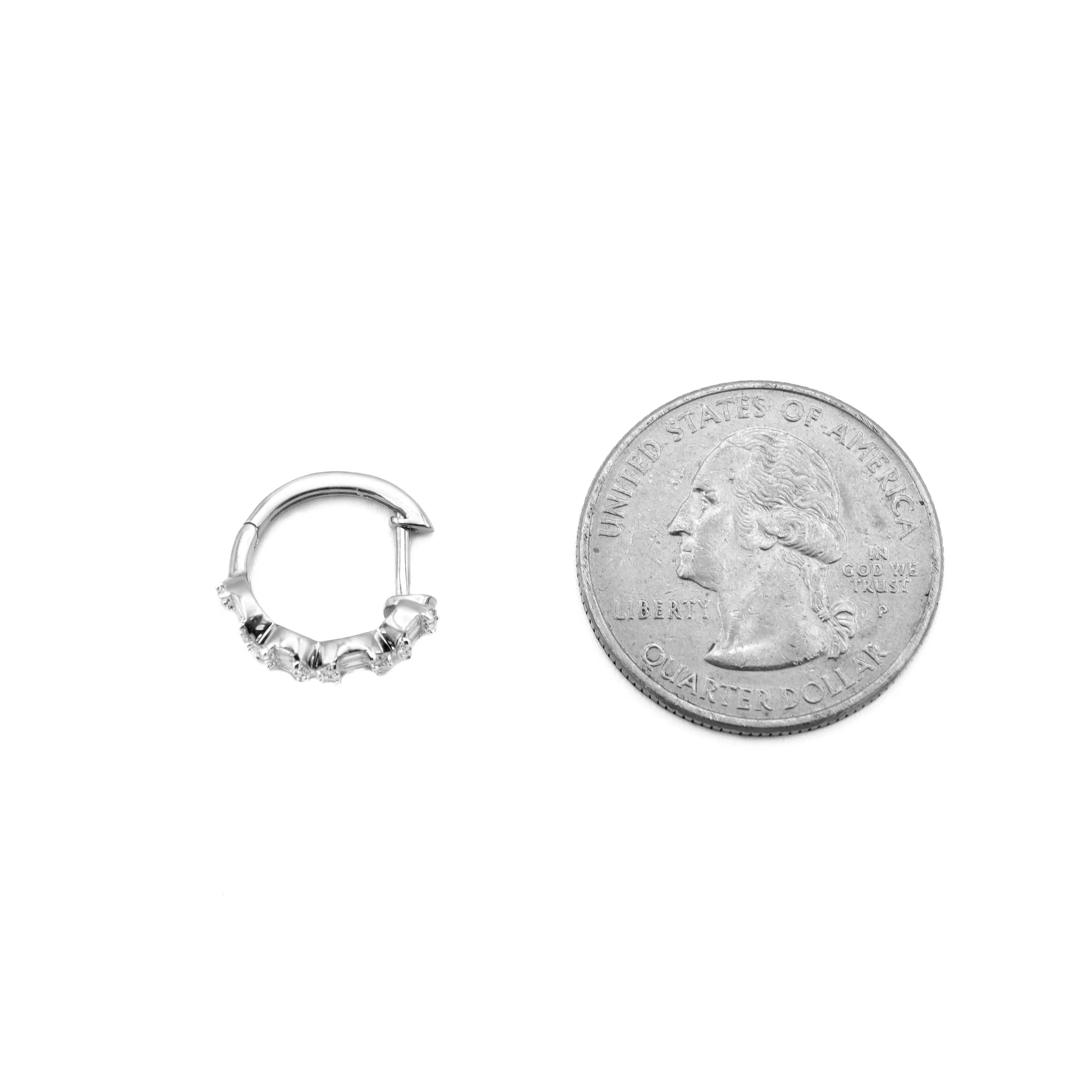 14K Gold Diamond Hoop Earrings 0.50 CT - Image 8