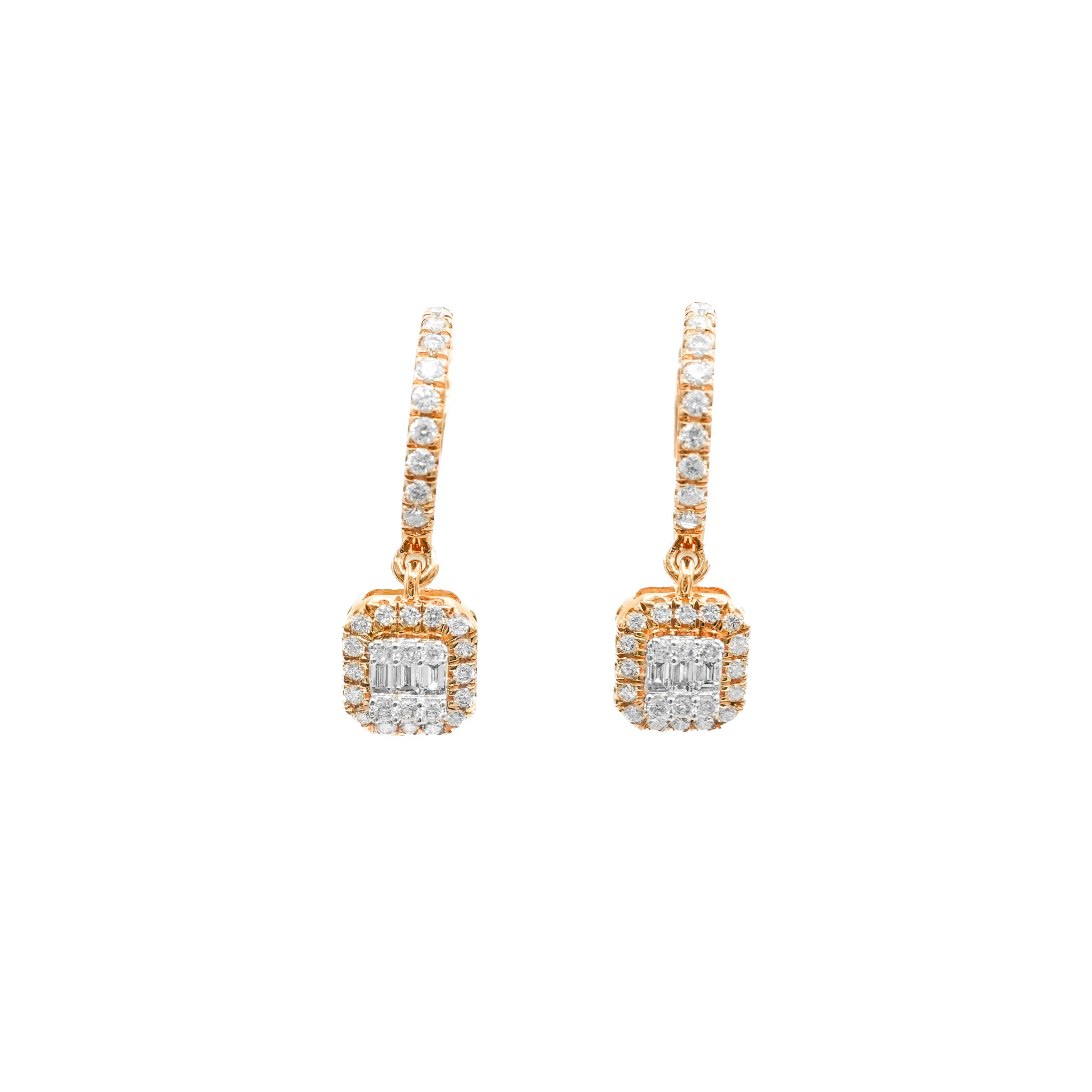 14K Gold Diamond Hoop Earrings 0.51 CT - Image 7