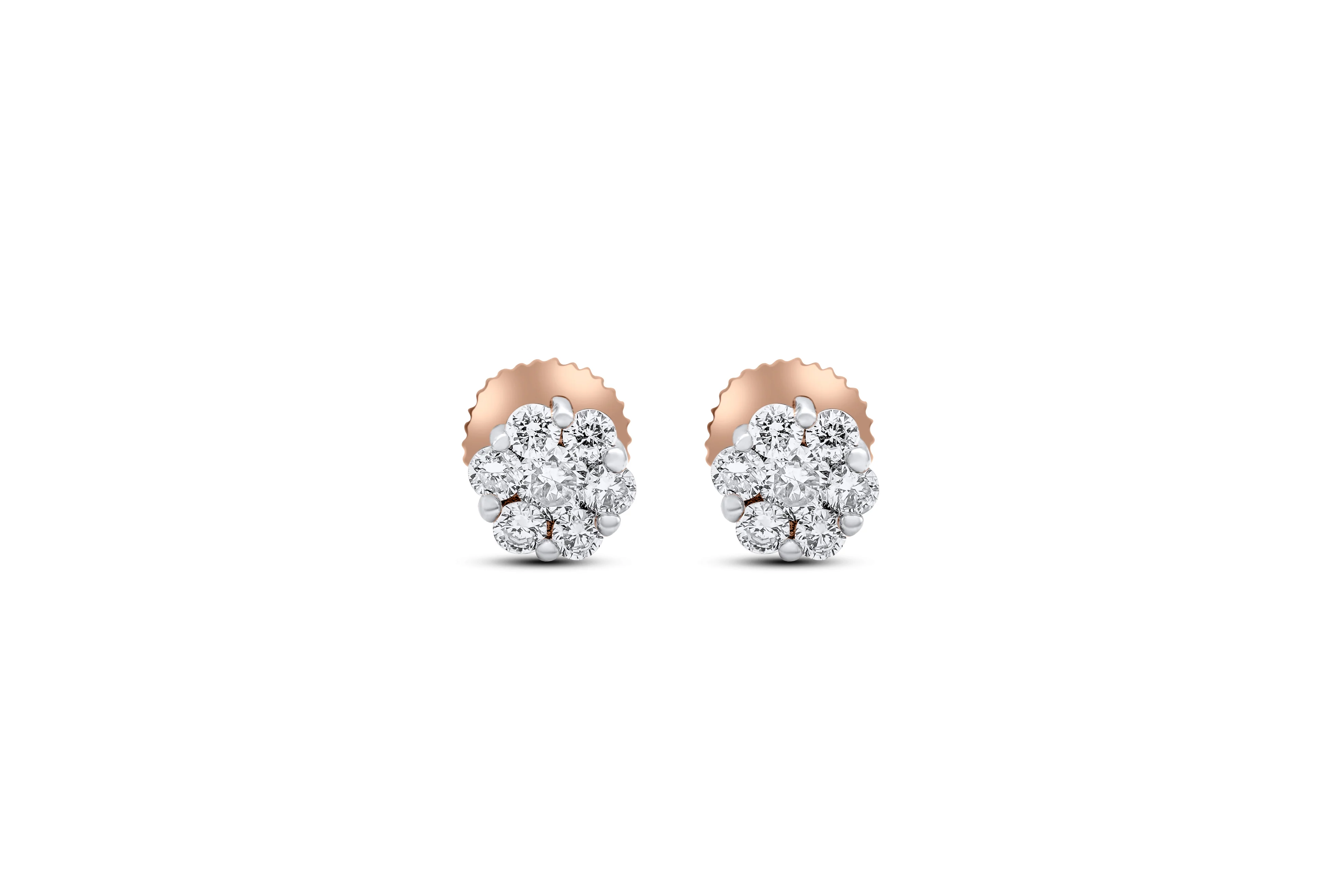 14K Rose Gold Diamond Stud Earrings 0.34 ct