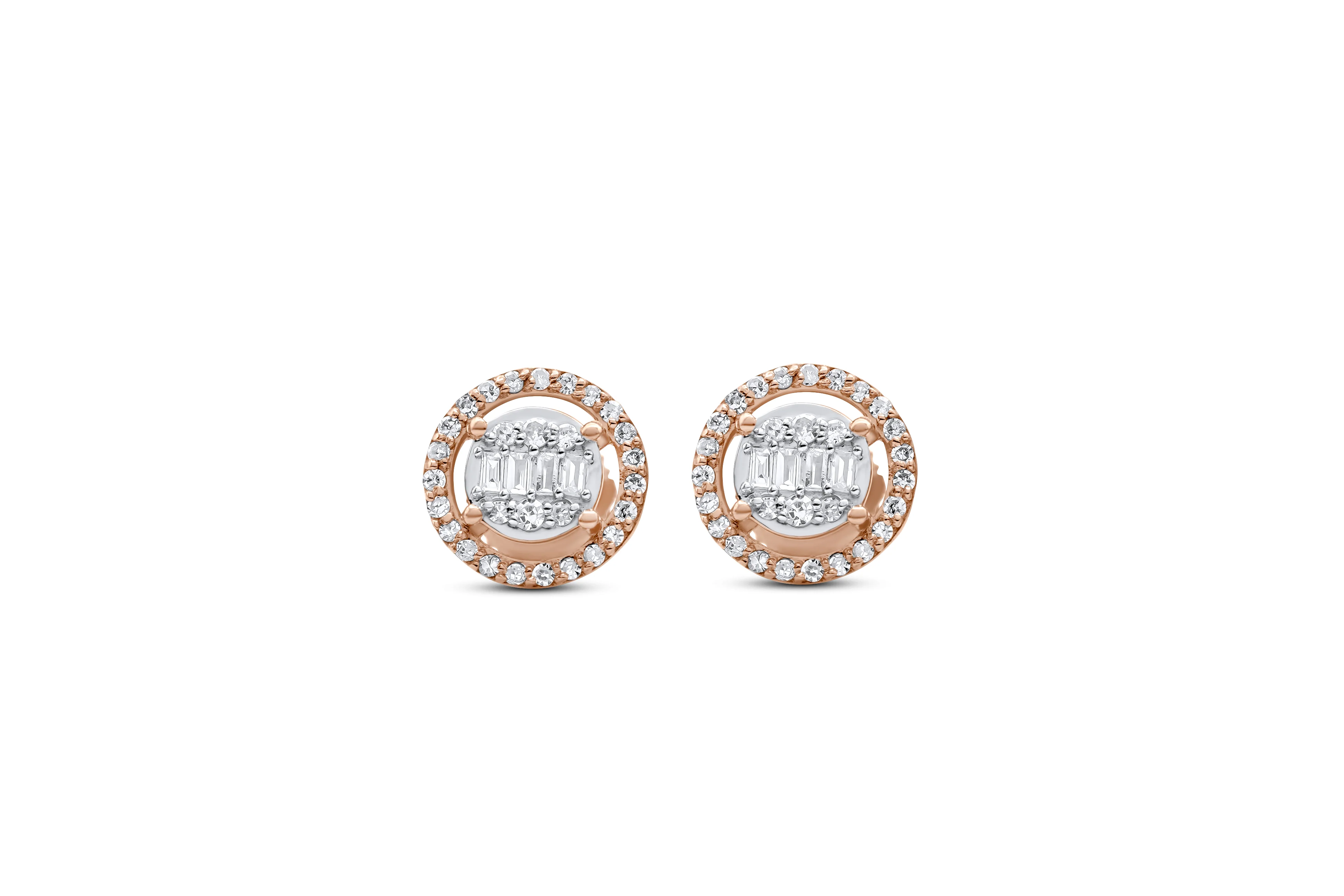 14K Gold Round Diamond Stud Earrings 0.25 ct - Image 2