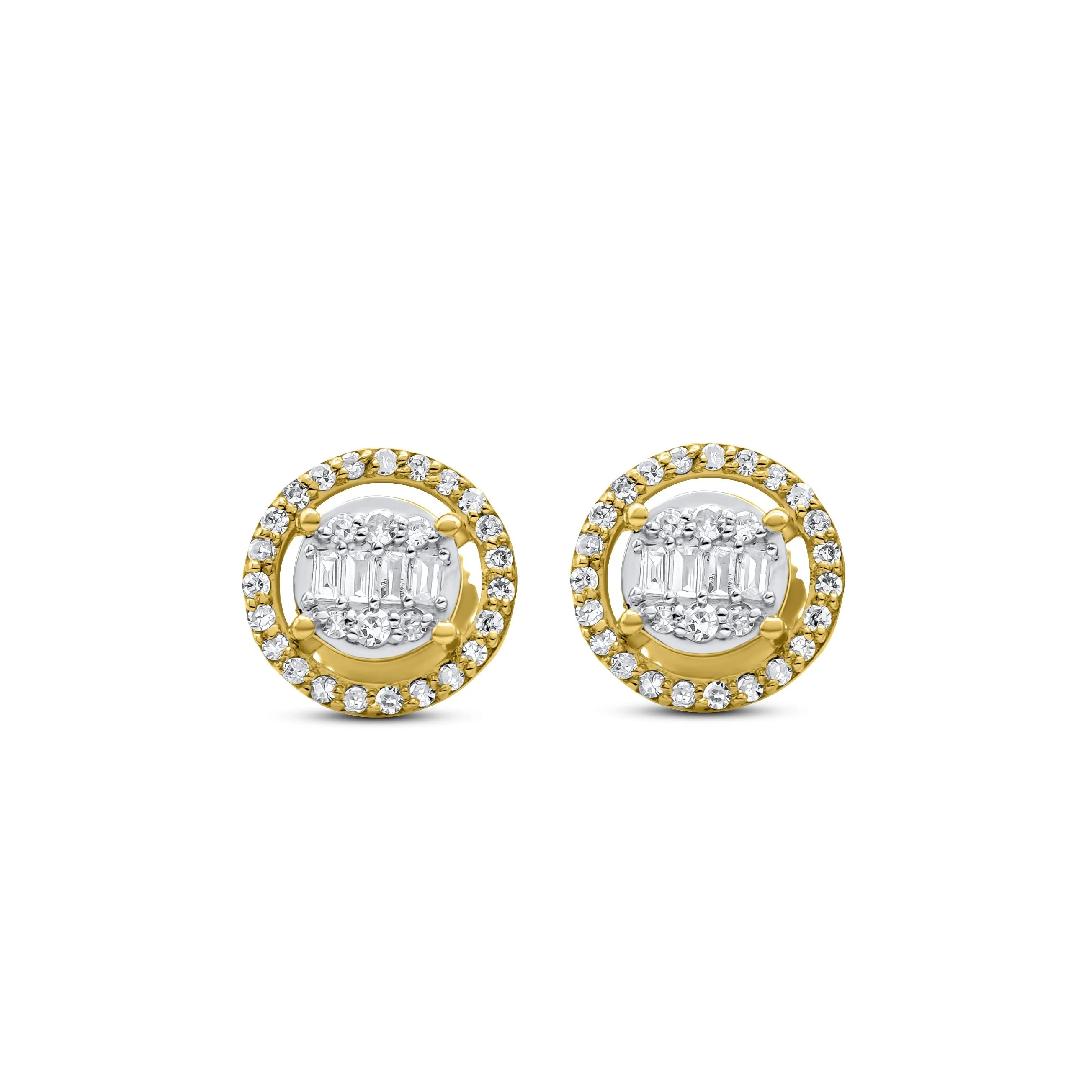 14K Gold Round Diamond Stud Earrings 0.25 ct - Image 5