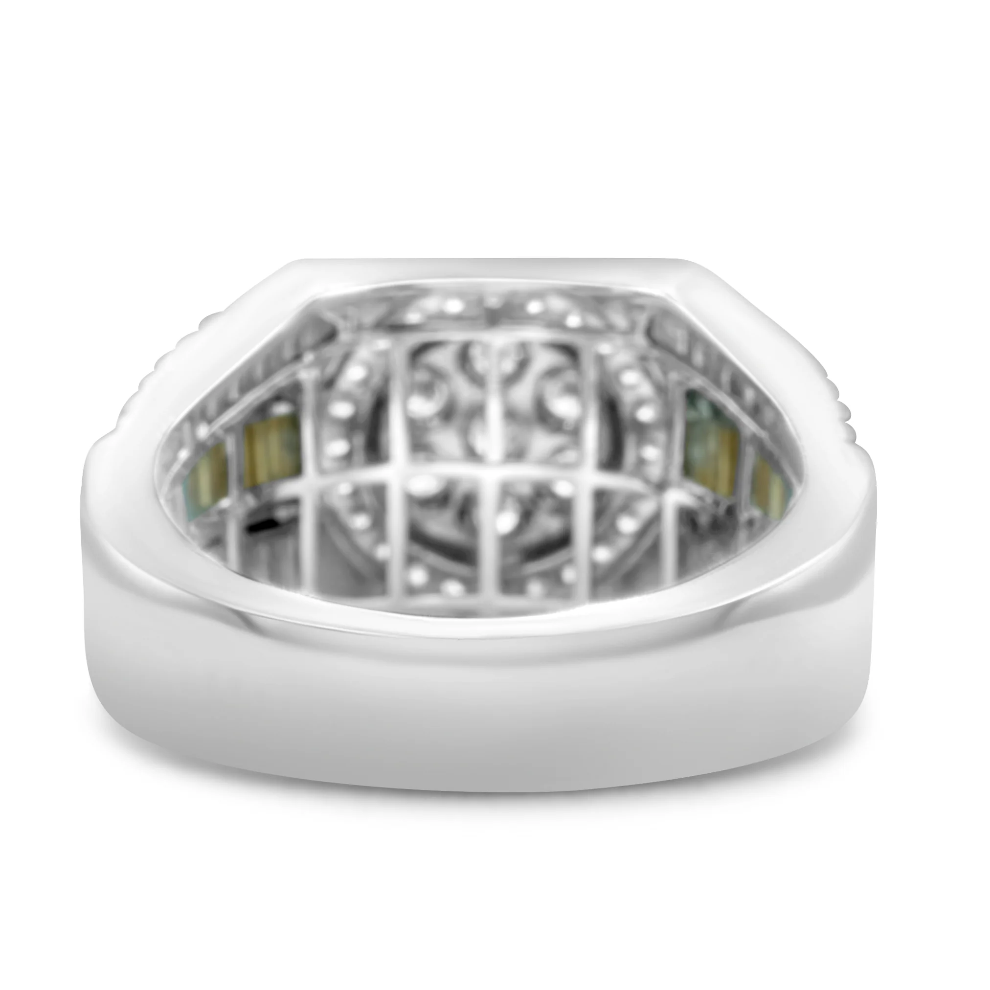 14K Two-Tone White Gold Men's Diamond Ring 0.54 CT - Image 3