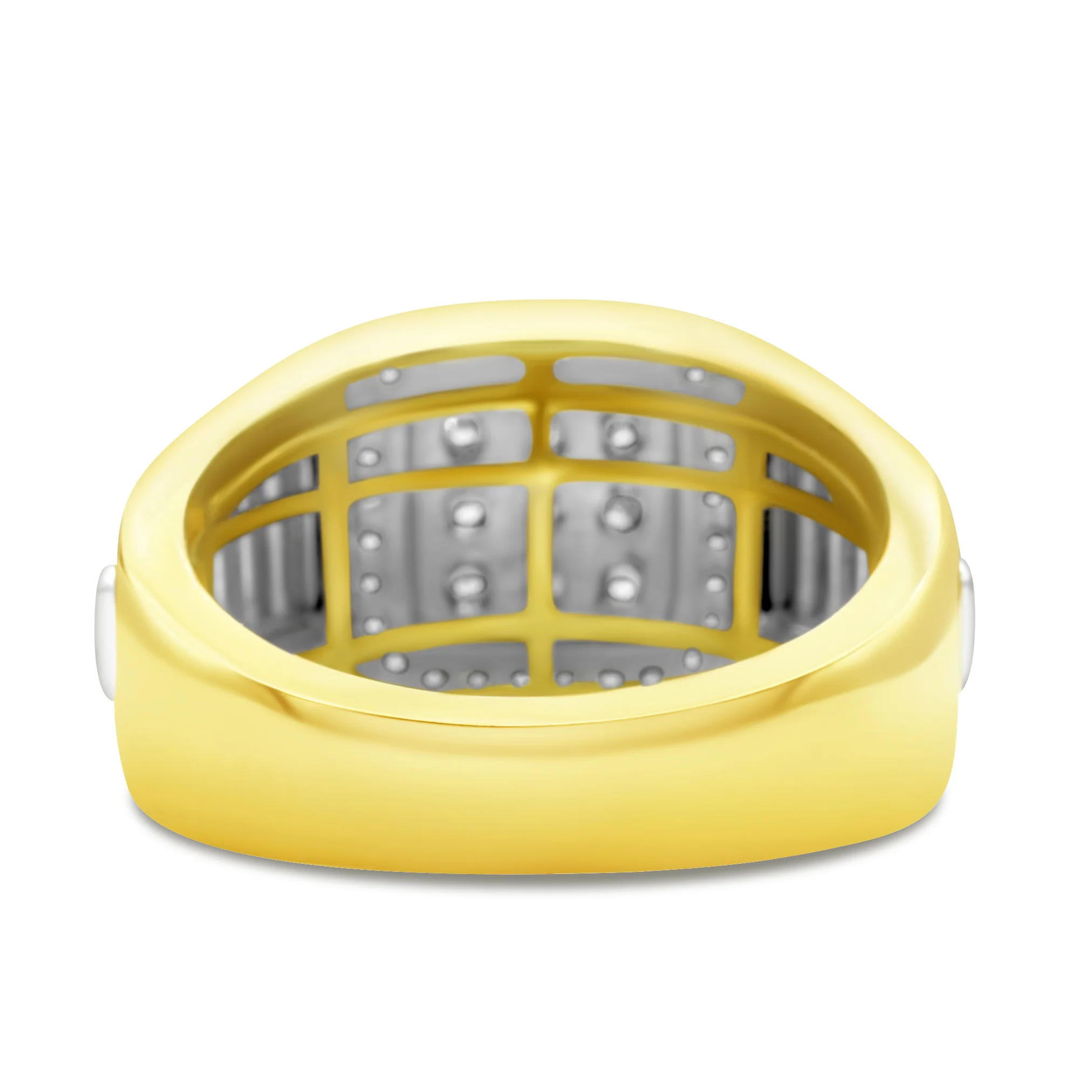 14K Two-Tone Yellow Gold Men's Diamond Ring 0.49 CT - Image 3
