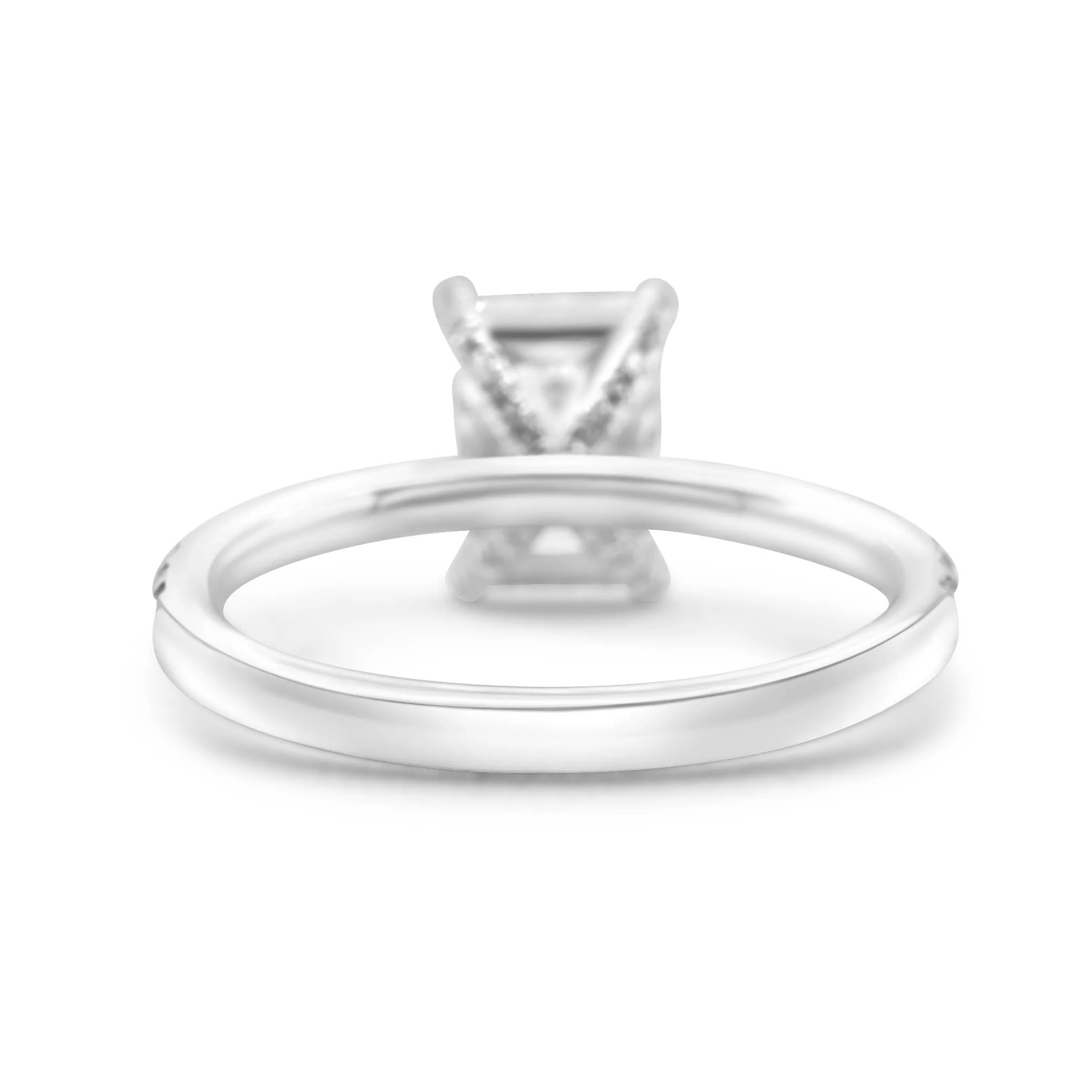 14K White Gold Emerald-Cut Diamond Engagement Ring 2.75 CT - Image 4