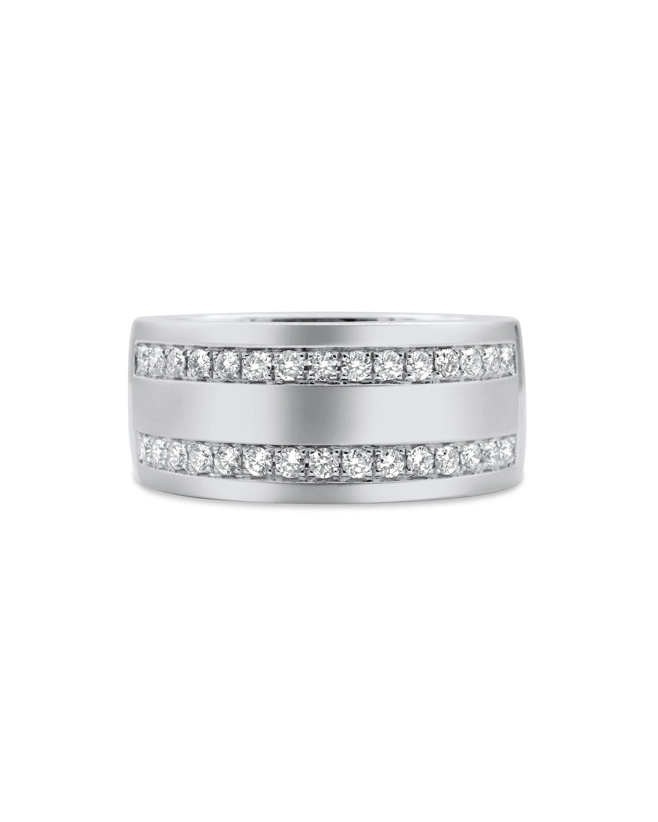 14K White Gold Men's Diamond Band 0.55 CT