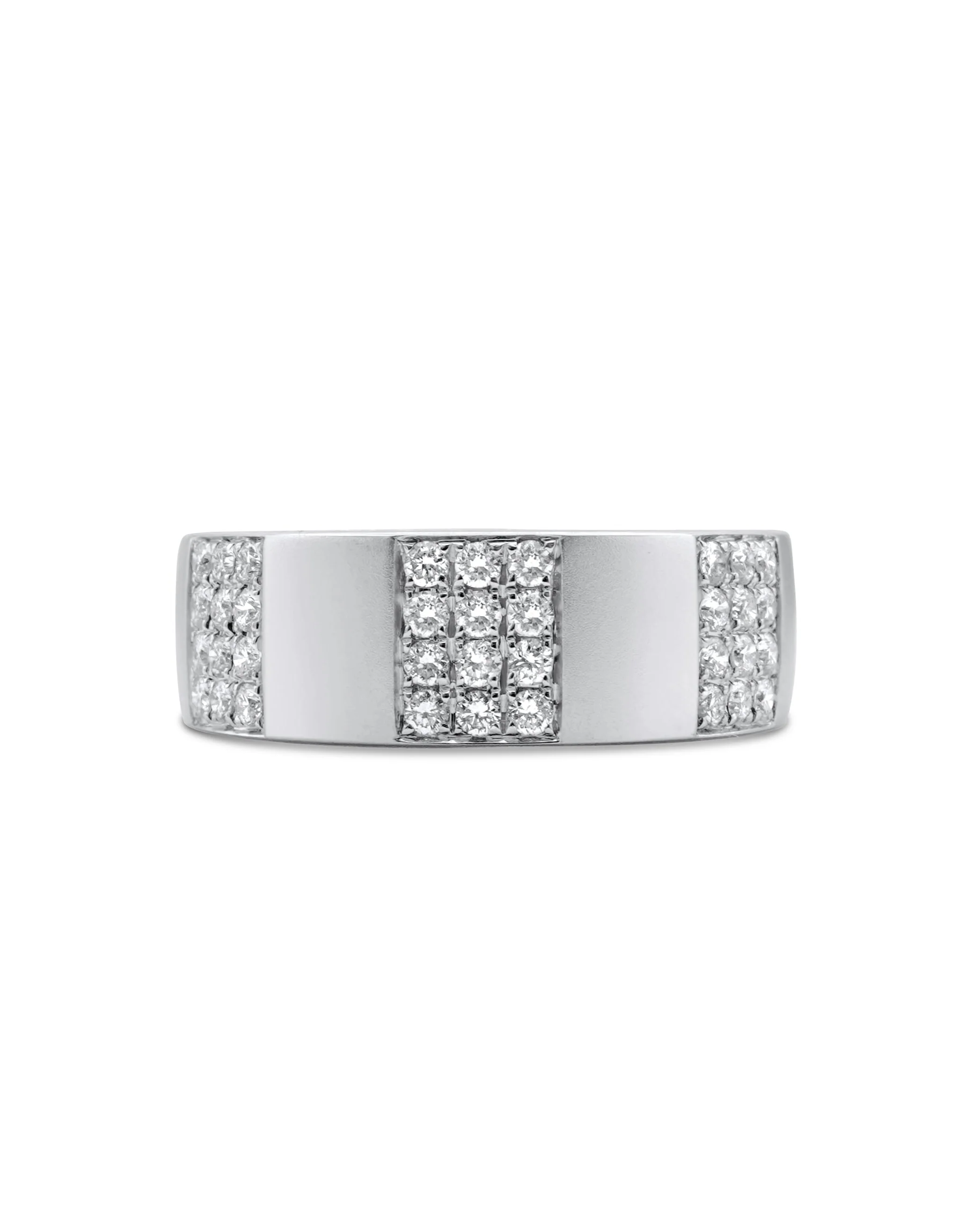 14K White Gold Men's Diamond Band 0.59 ct