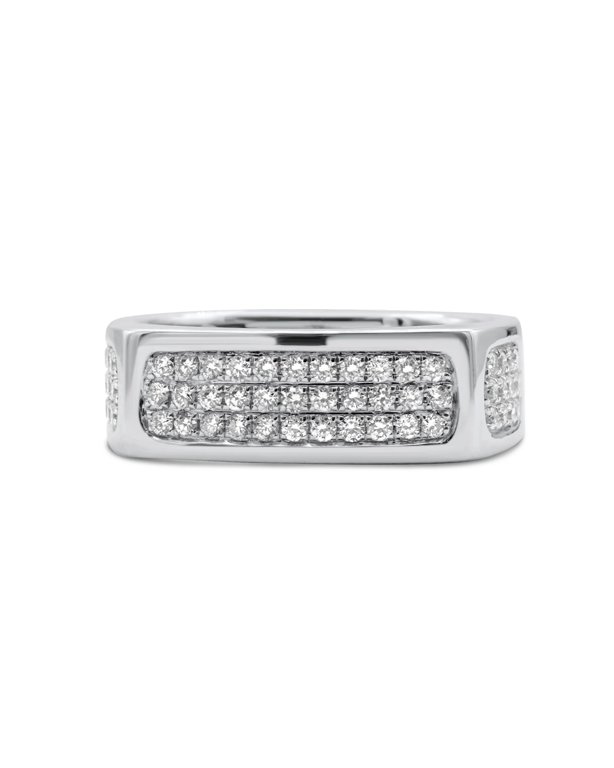 14K White Gold Men's Diamond Band 0.65 CT