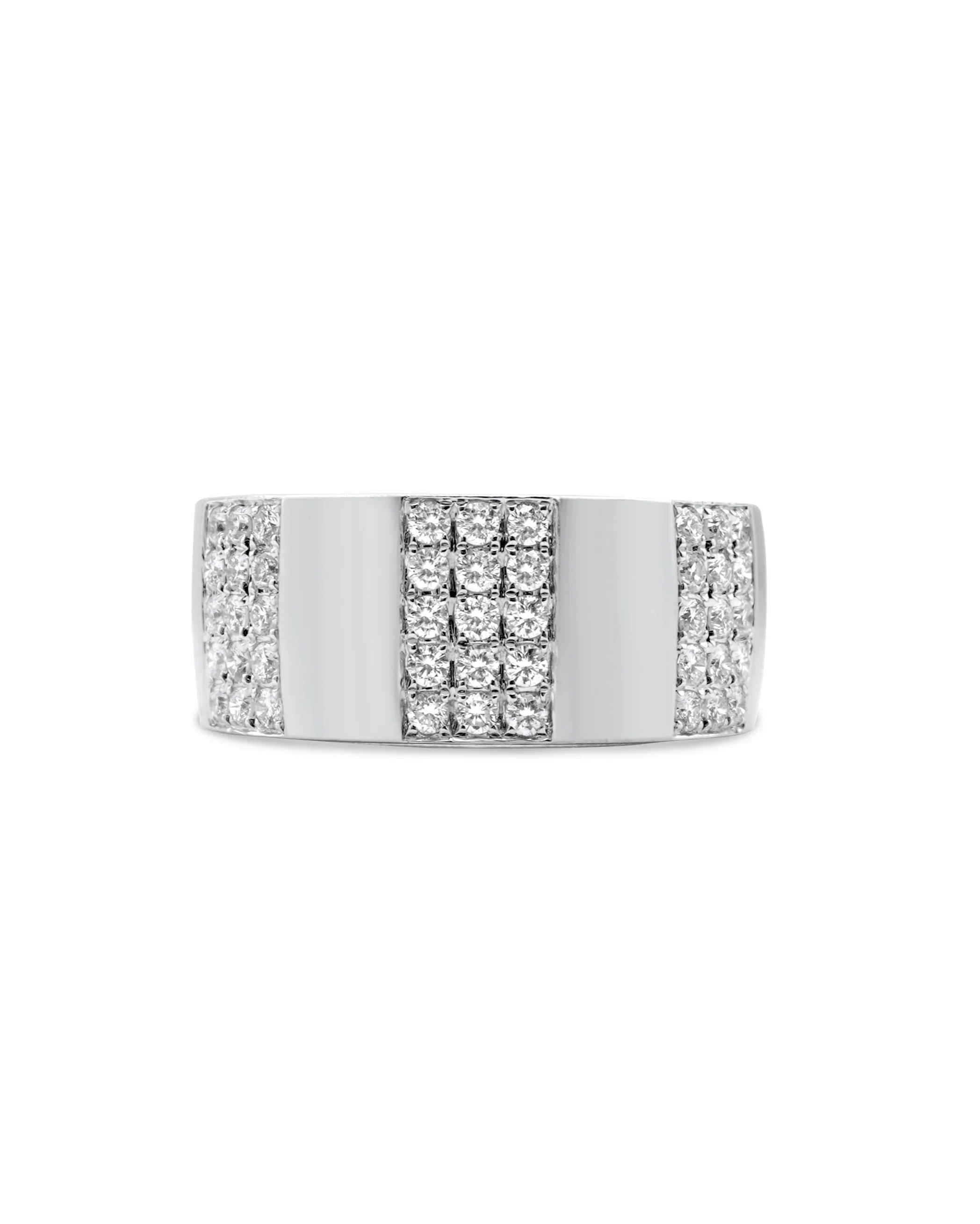 14K White Gold Men's Diamond Band 0.84 CT