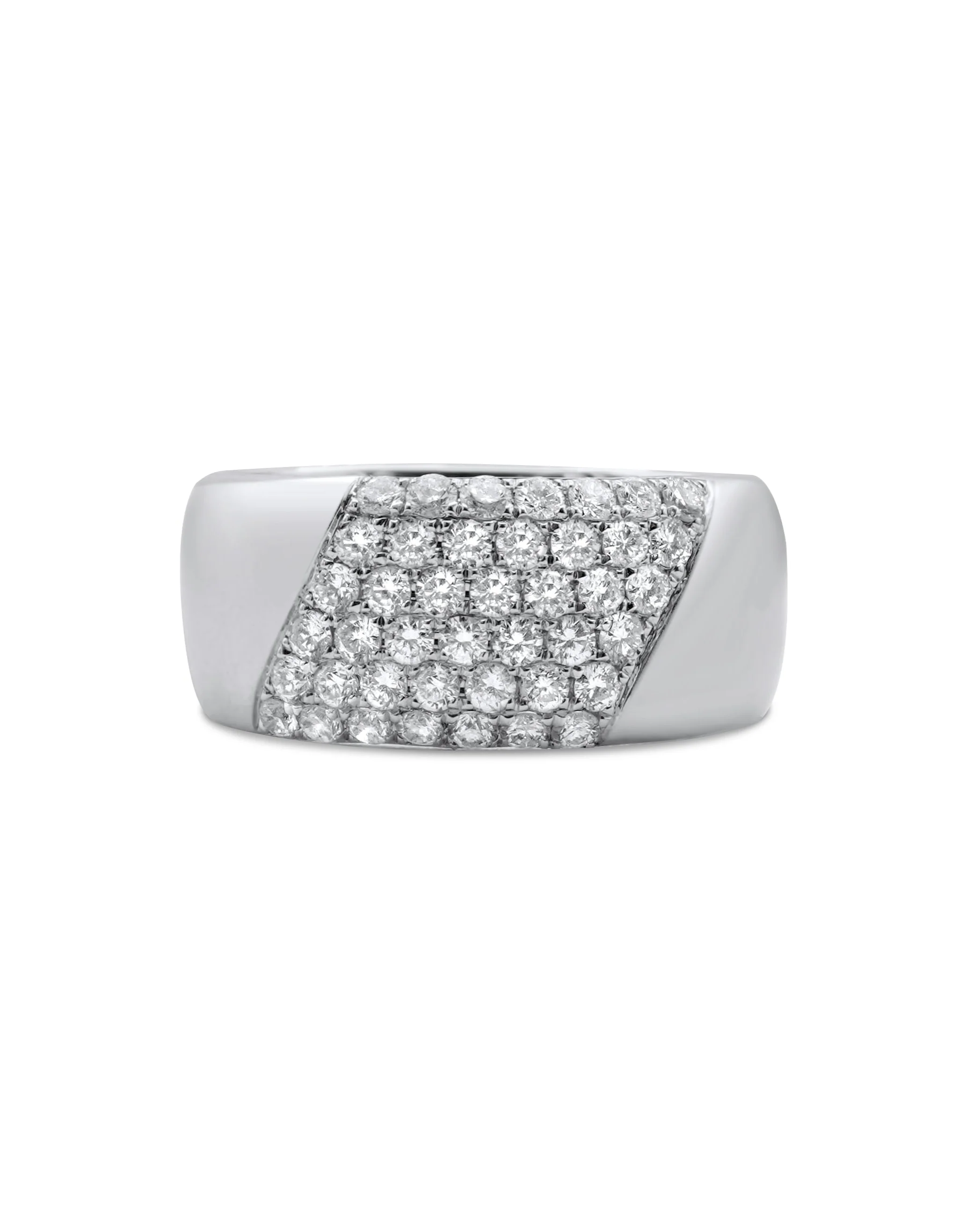 14K White Gold Men's Diamond Band 1.06 ct