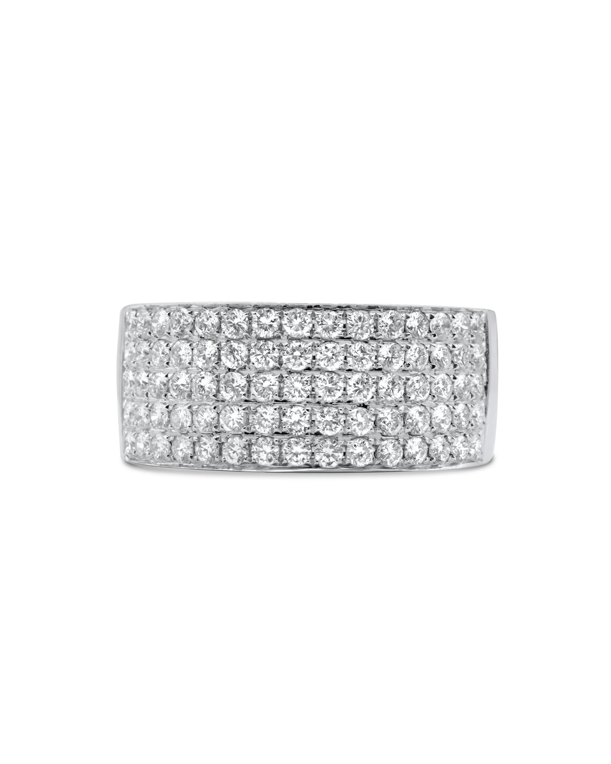 14K White Gold Men's Diamond Band 1.38 CT