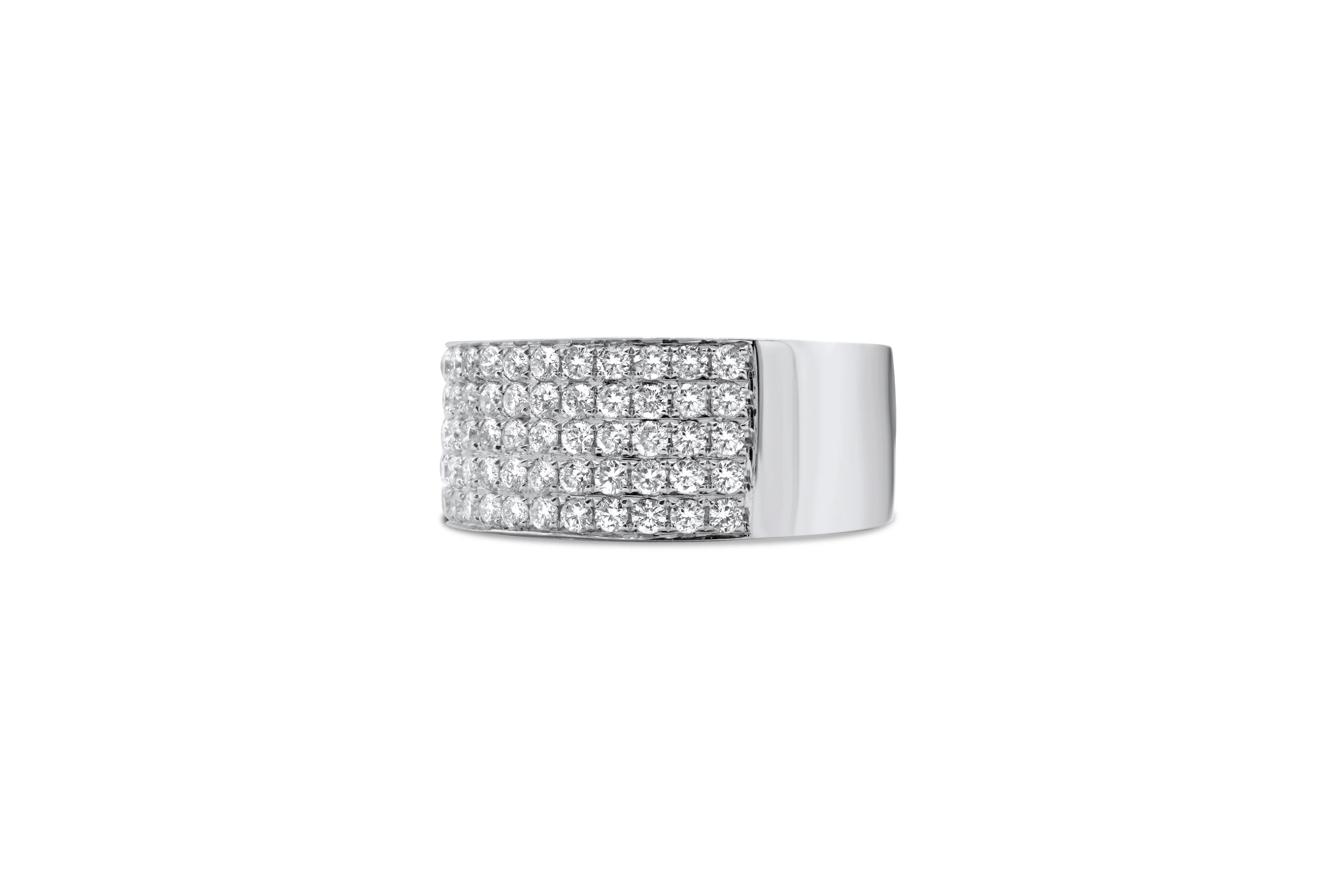 14K White Gold Men's Diamond Band 1.38 CT - Image 2