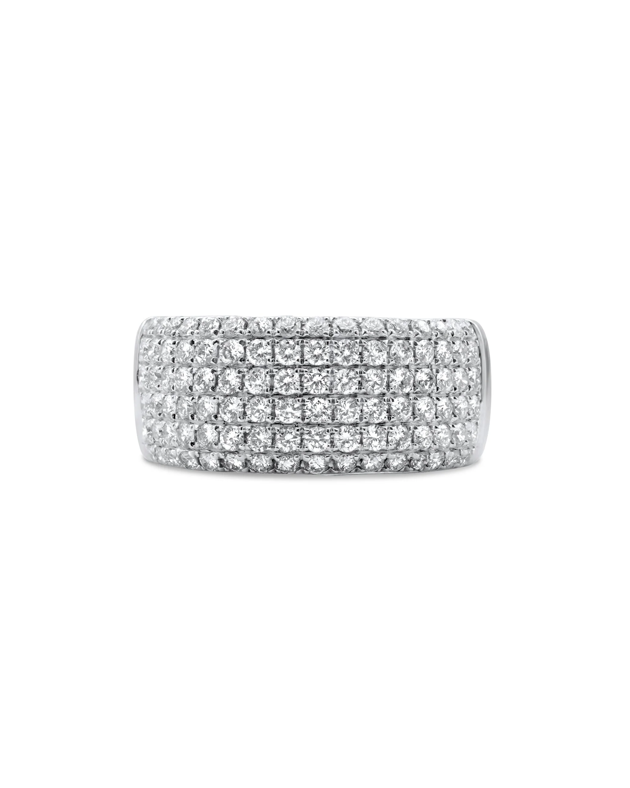 14K White Gold Men's Diamond Band 1.63 CT