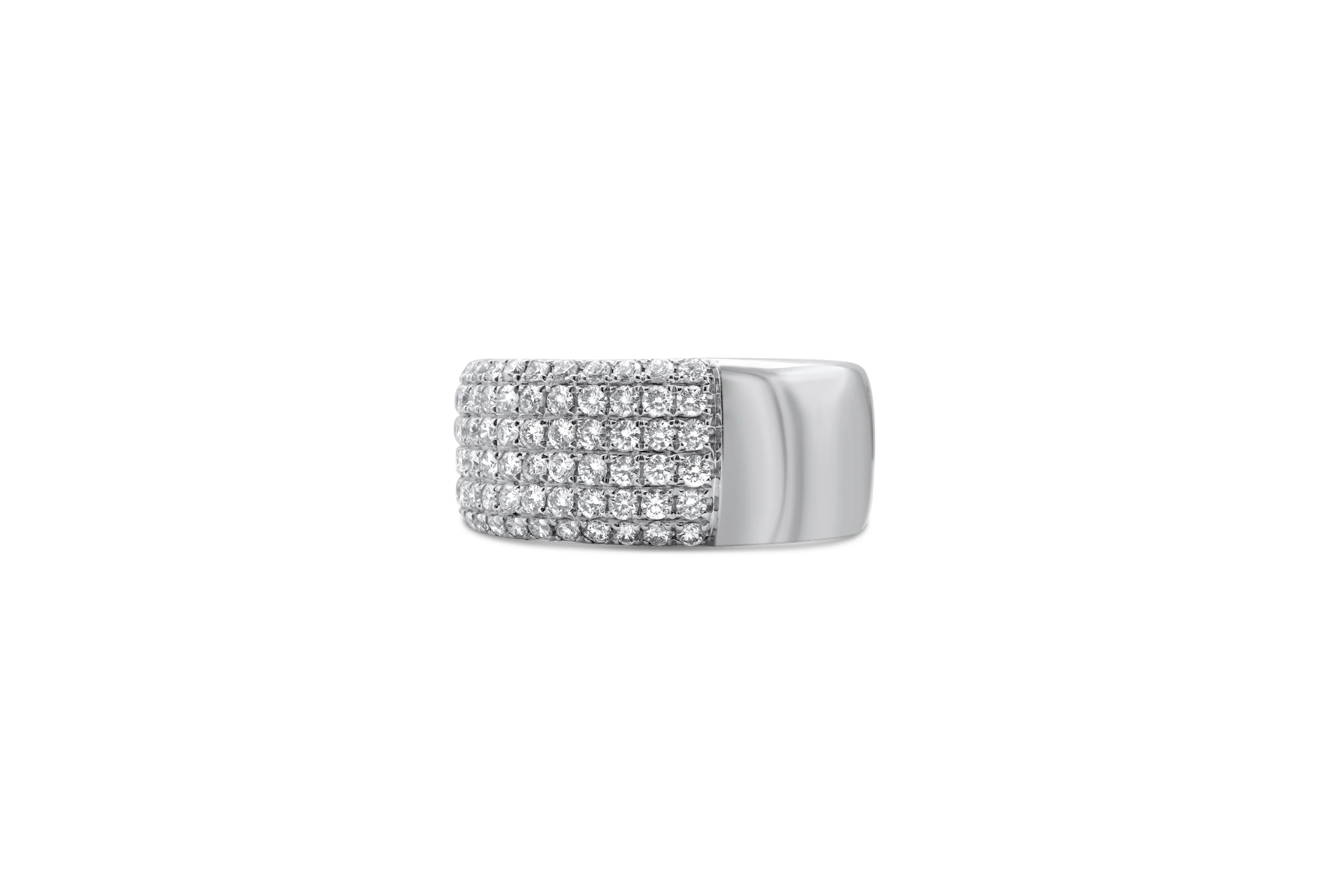 14K White Gold Men's Diamond Band 1.63 CT - Image 2