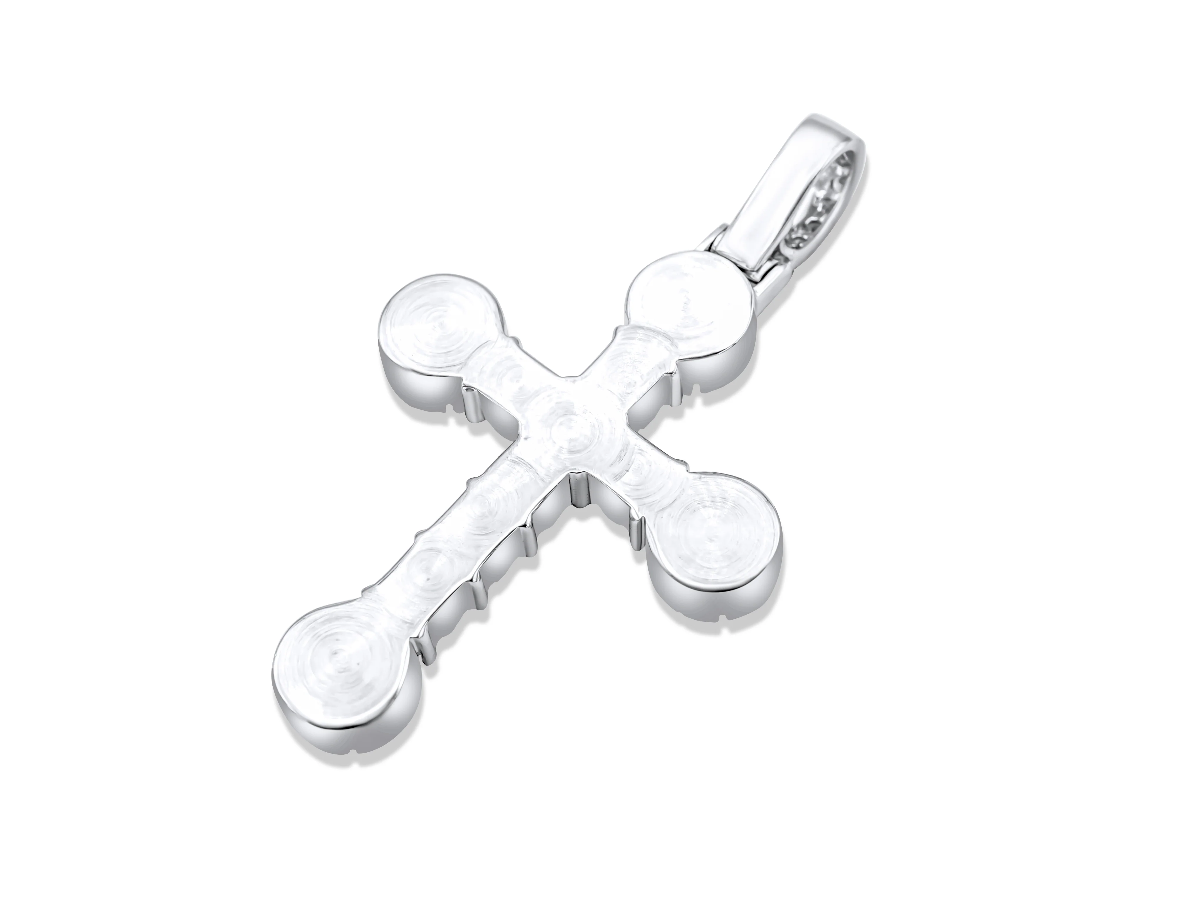14K White Gold Men's Diamond Cross Pendant 1.67 CT - Image 4