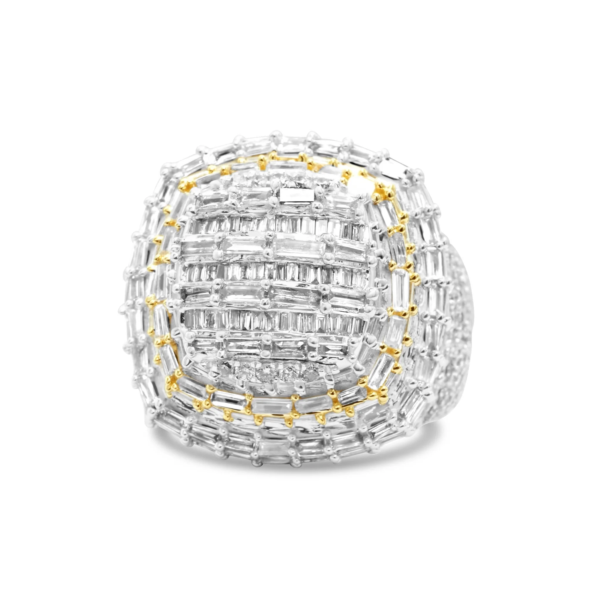 14K Yellow Gold Men's Diamond Ring 3.18 CT