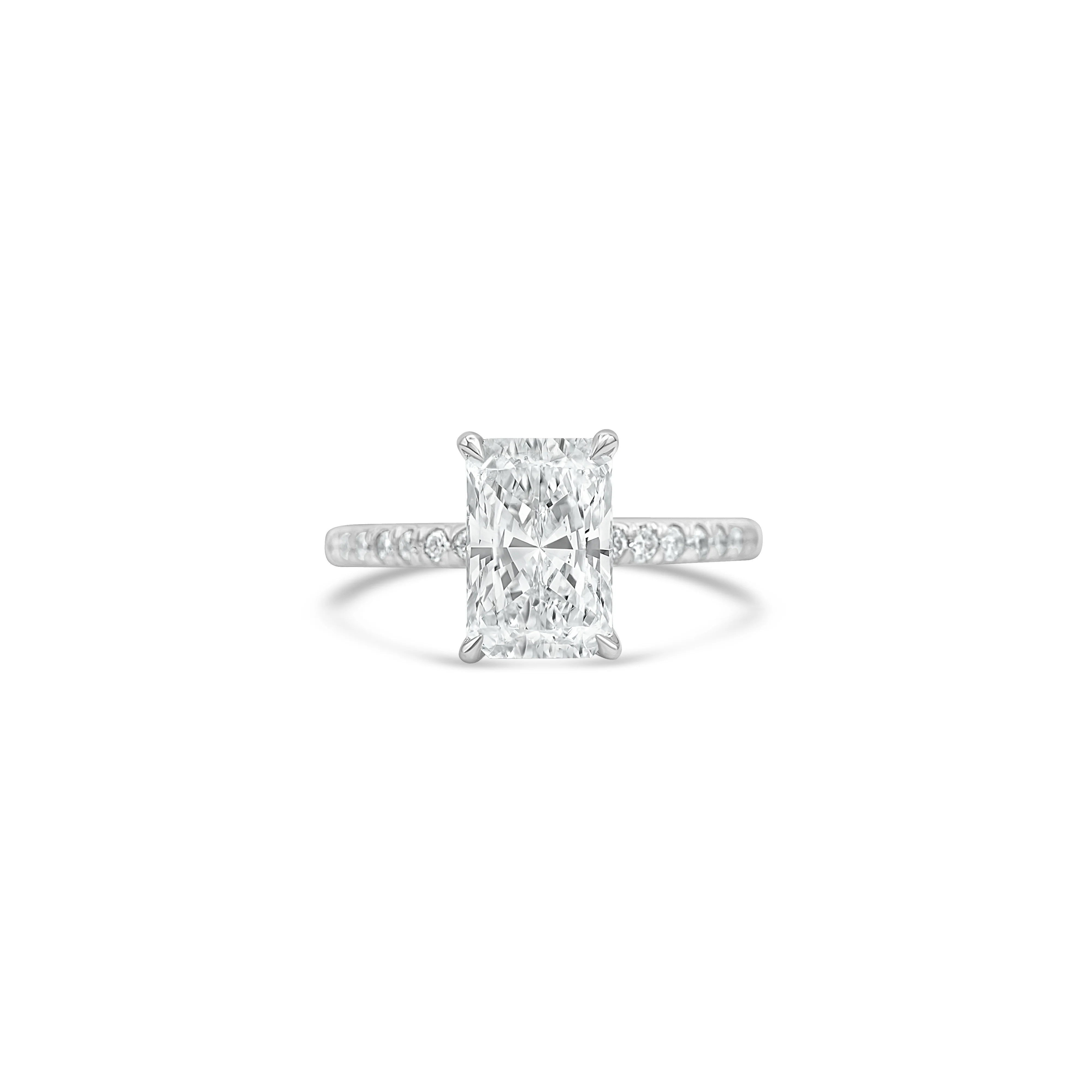 14K White Gold Radiant-Cut Diamond Engagement Ring 2.35 CT