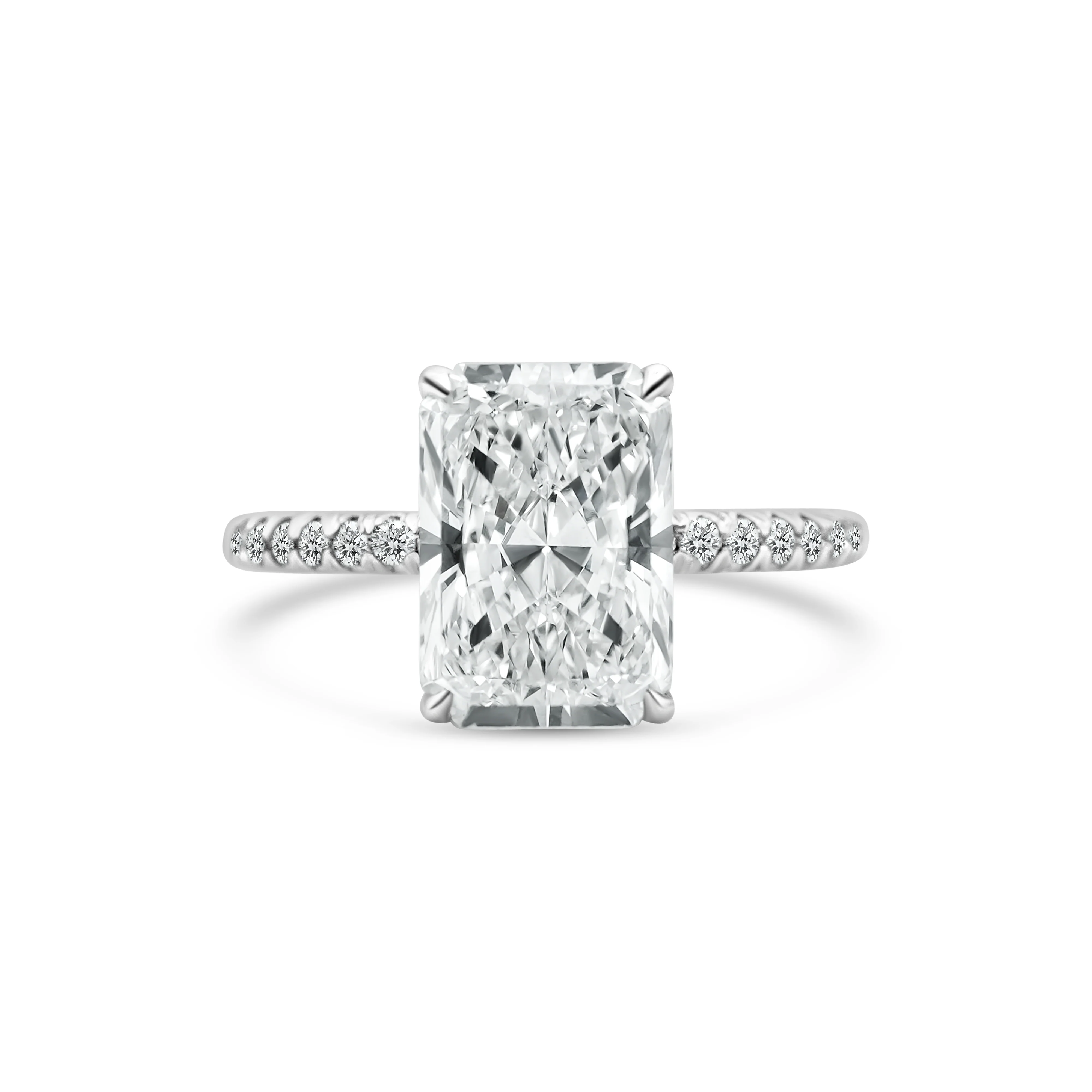 14K White Gold Radiant-Cut Diamond Engagement Ring 3.44 CT