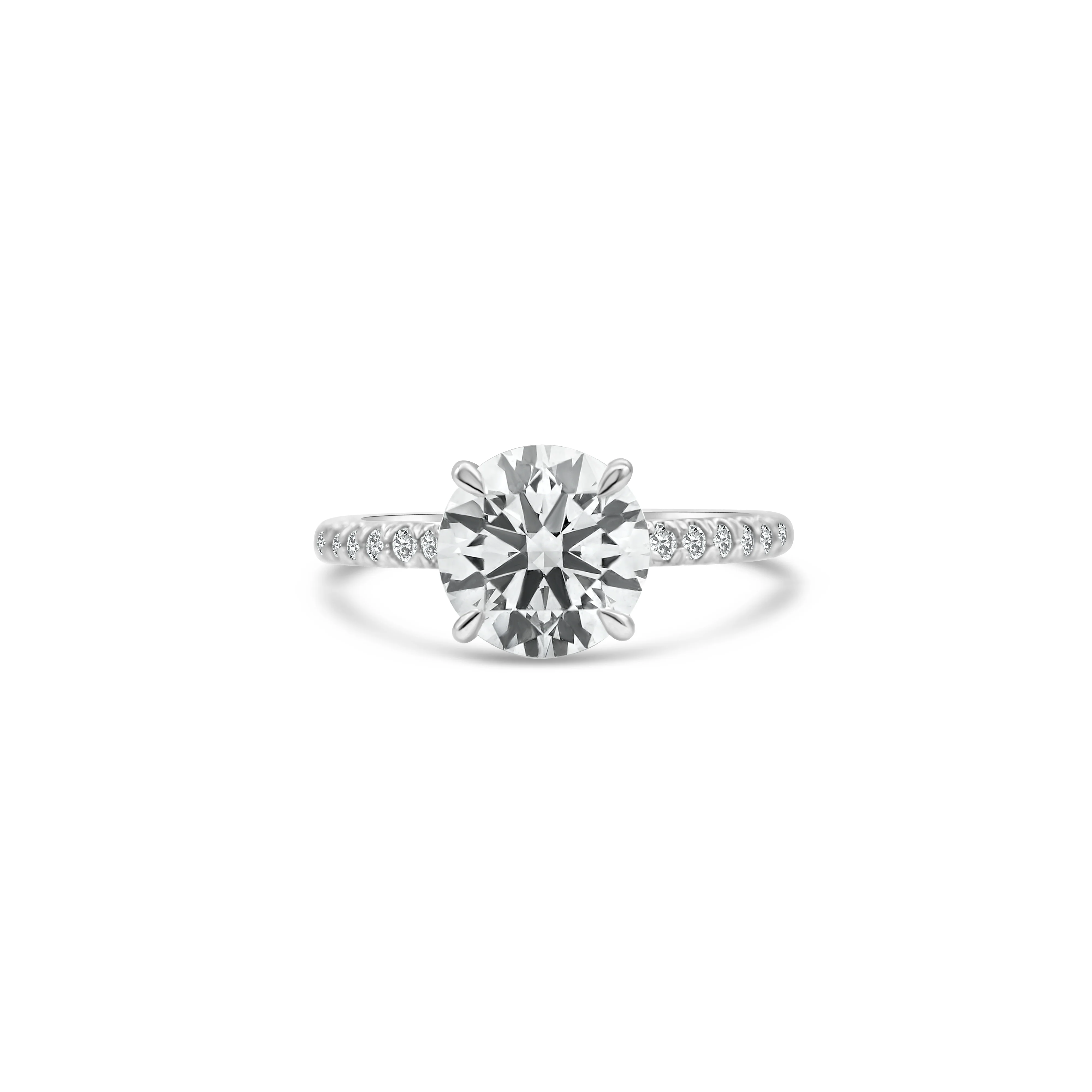 14K White Gold Round-Cut Diamond Engagement Ring 2.38 CT