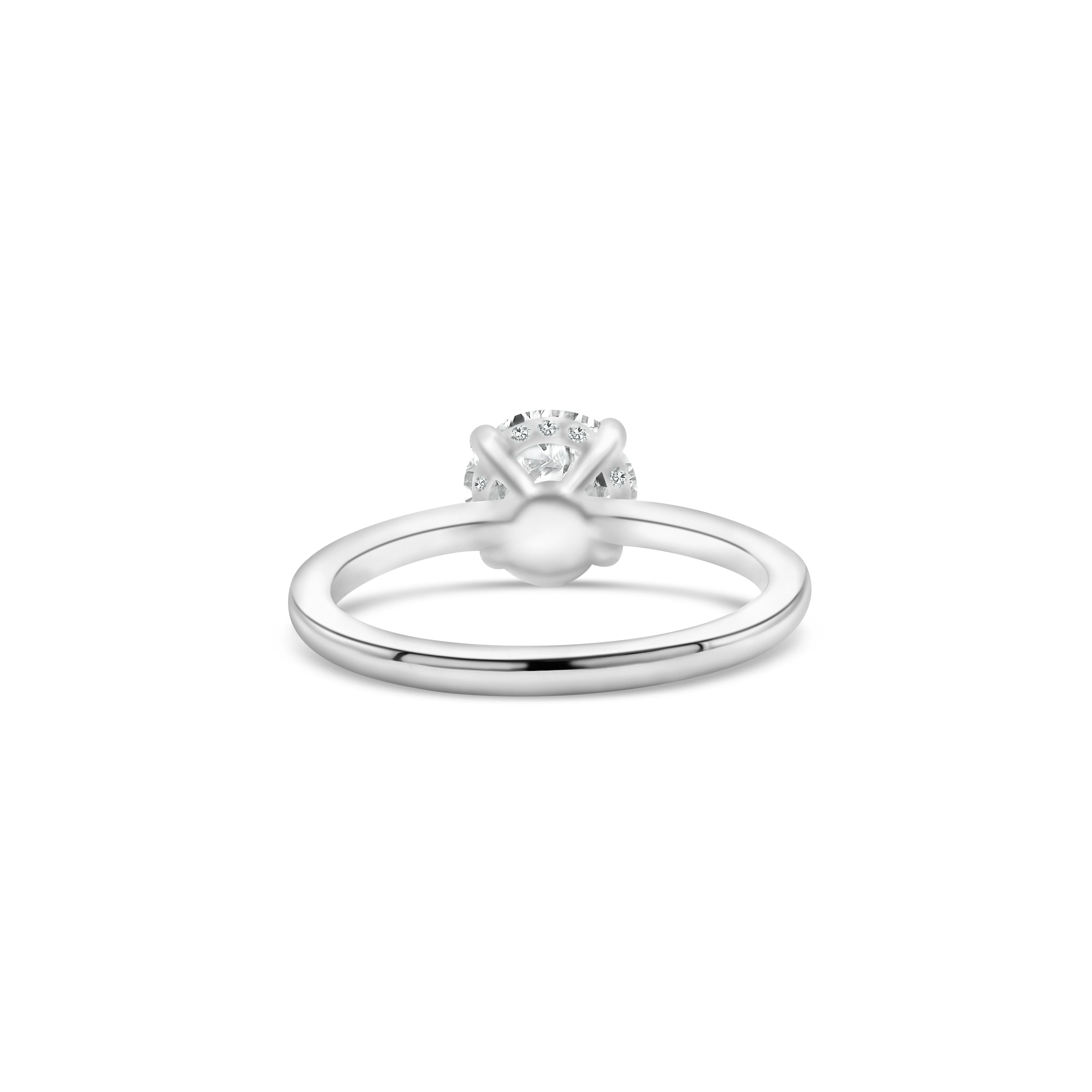 14K White Gold Round-Cut Diamond Engagement Ring 2.38 CT - Image 4