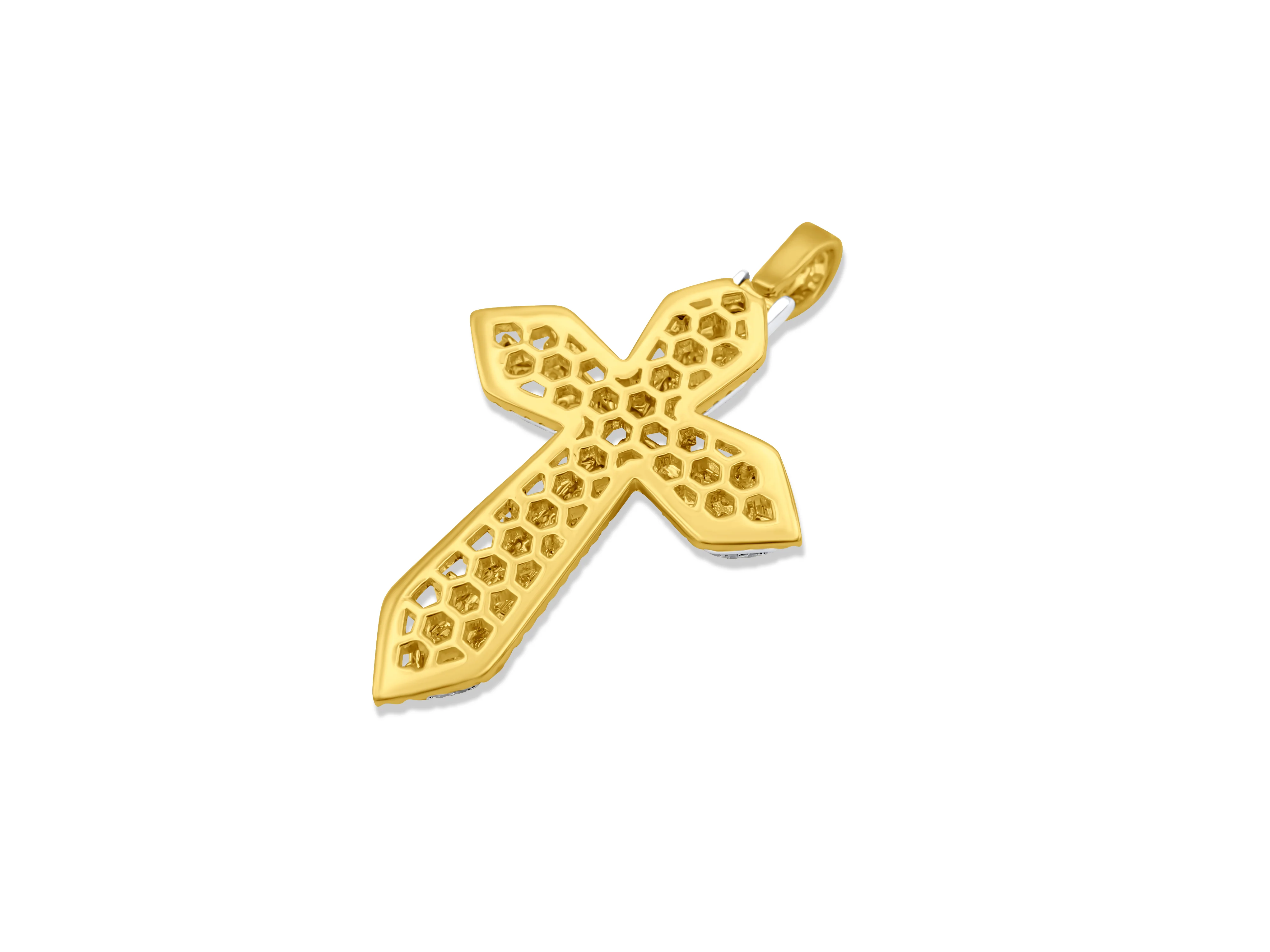 14k White or Yellow Gold Diamond Cross Pendant 1.44ct - Image 4