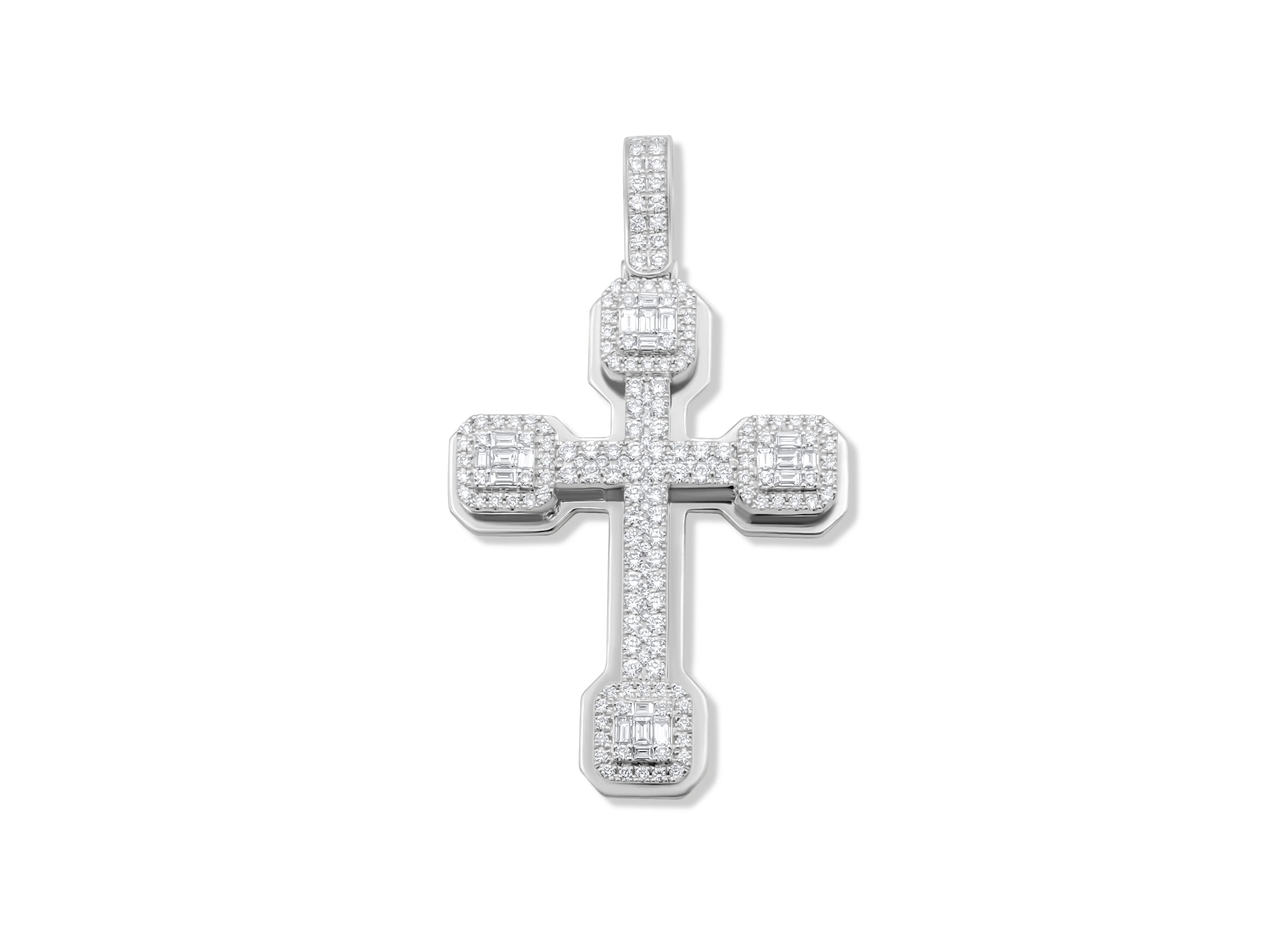 14k White or Yellow Gold Diamond Cross Pendant 2.49ct - Image 5