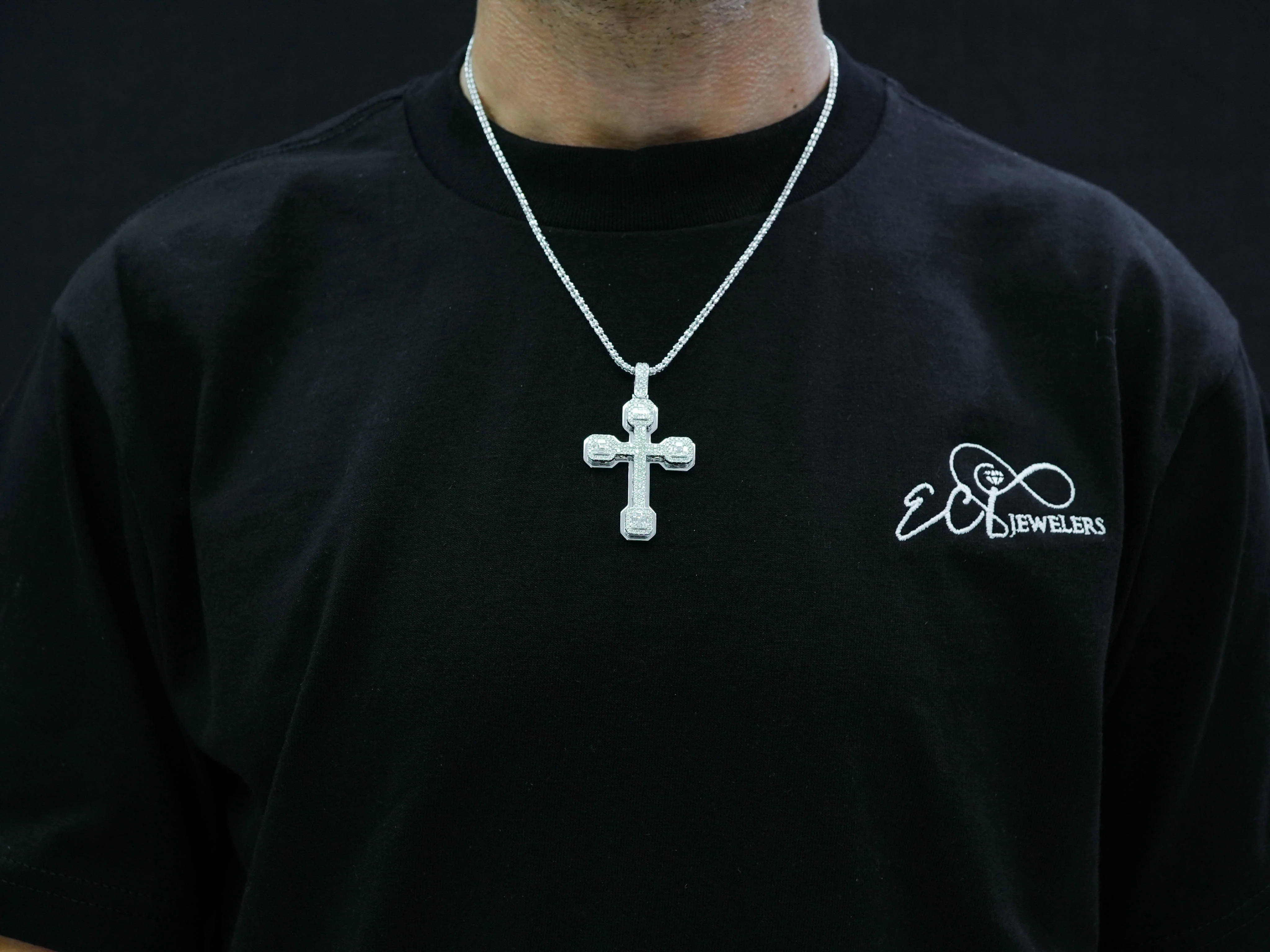 14k White or Yellow Gold Diamond Cross Pendant 2.49ct - Image 6