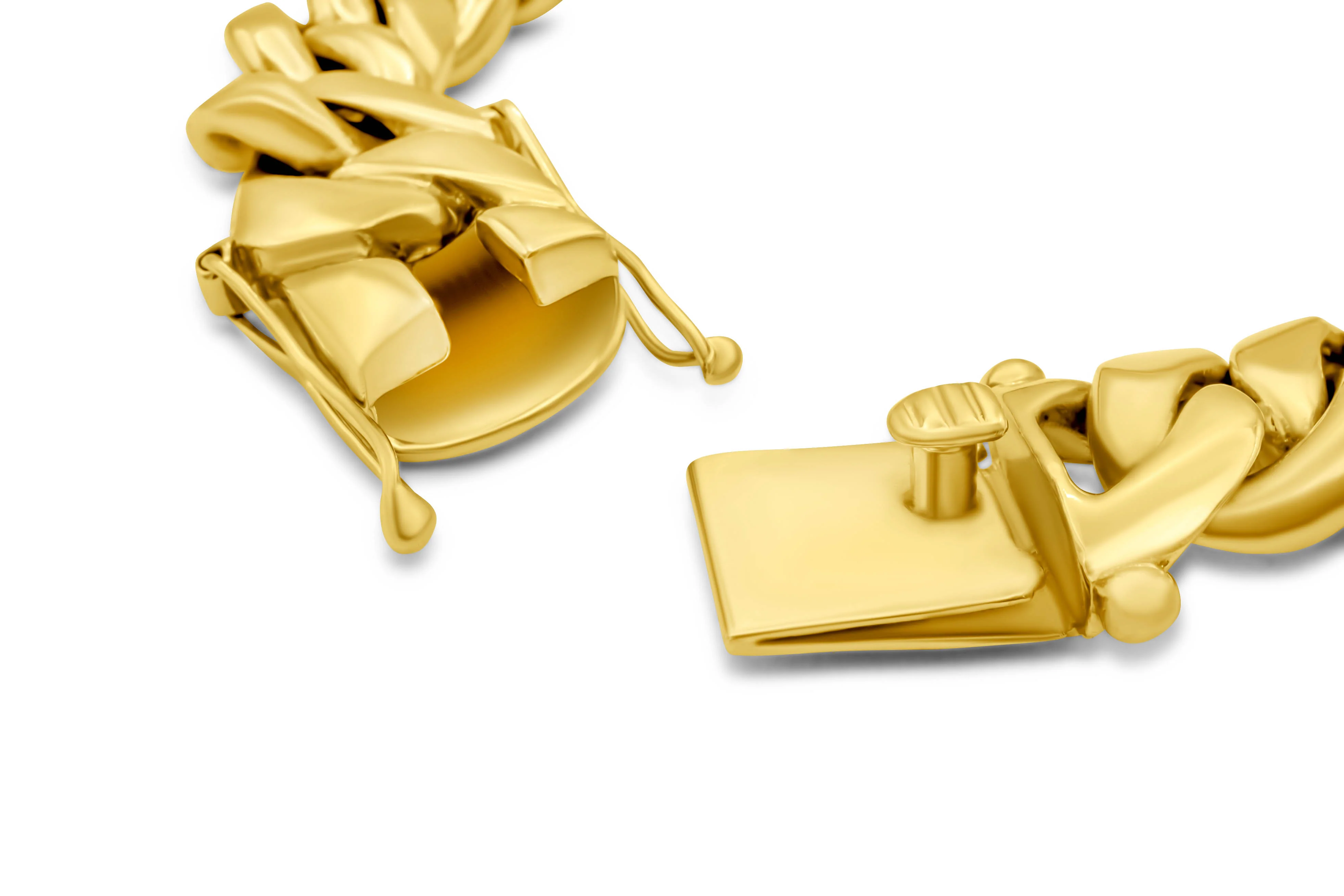 14K Yellow Gold Cuban Bracelet 15 mm - Image 3