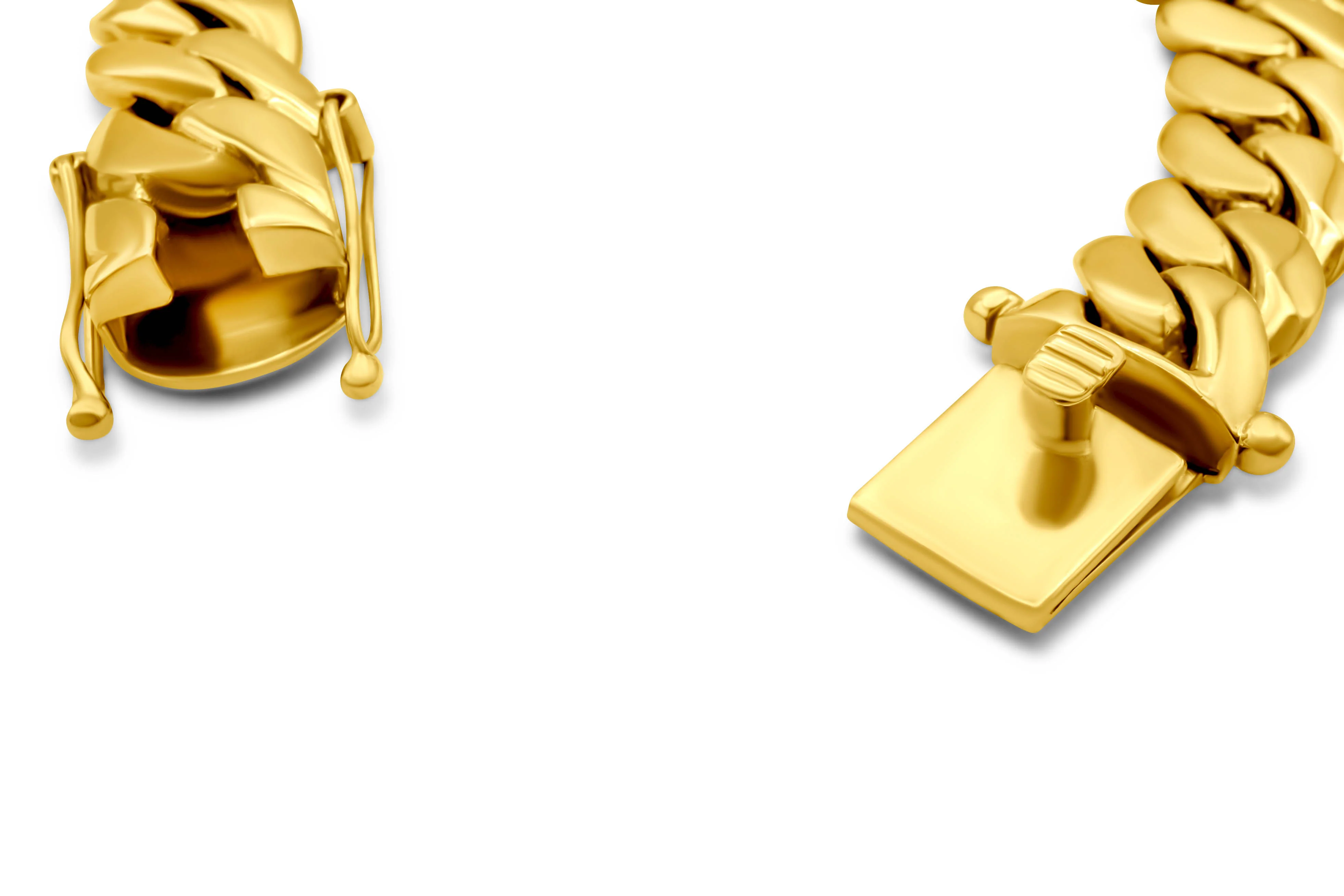 14K Yellow Gold Cuban Bracelet 15 mm - Image 3
