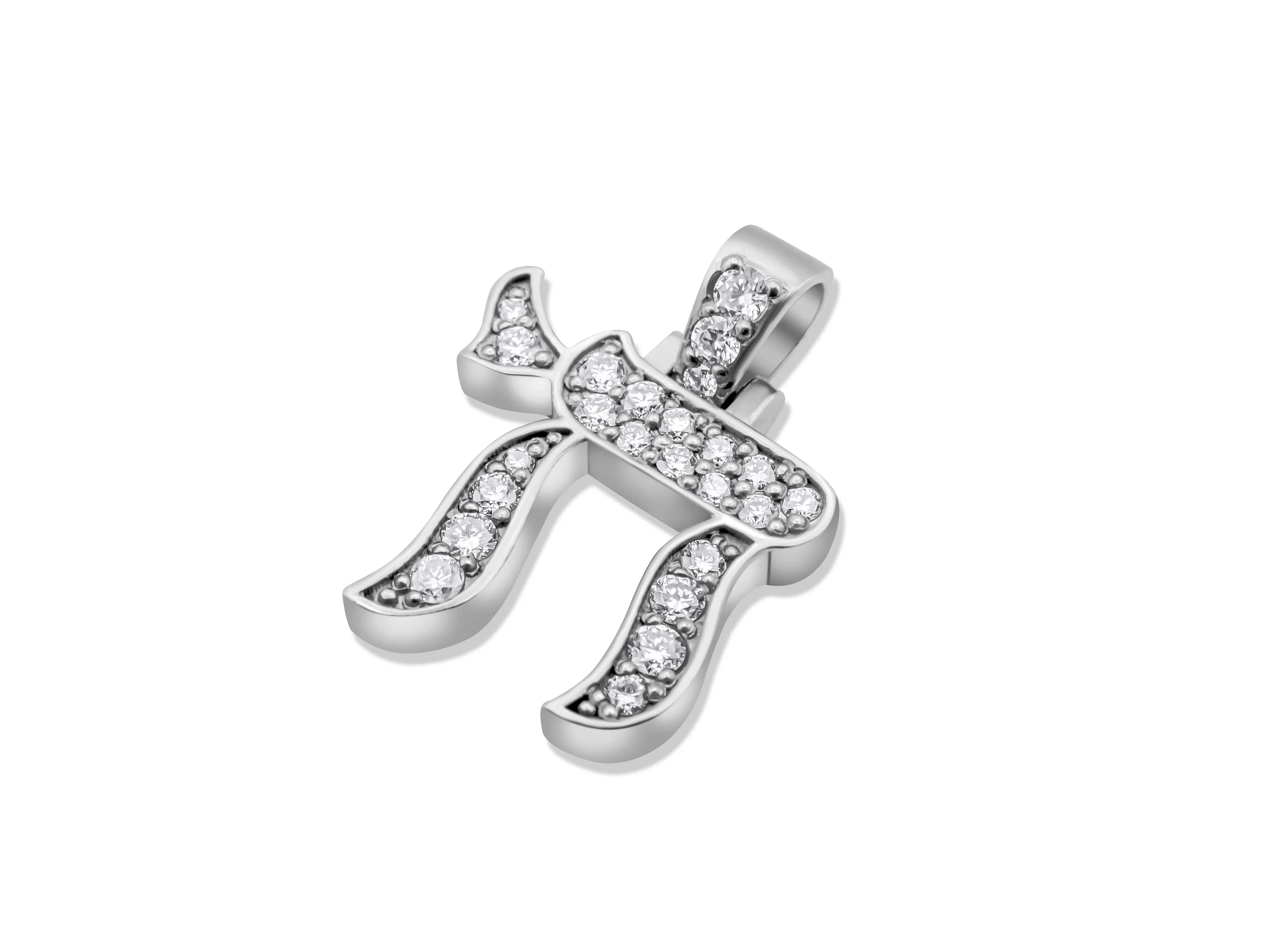 14K Gold Diamond Chai Pendant 0.32 CT - Image 6