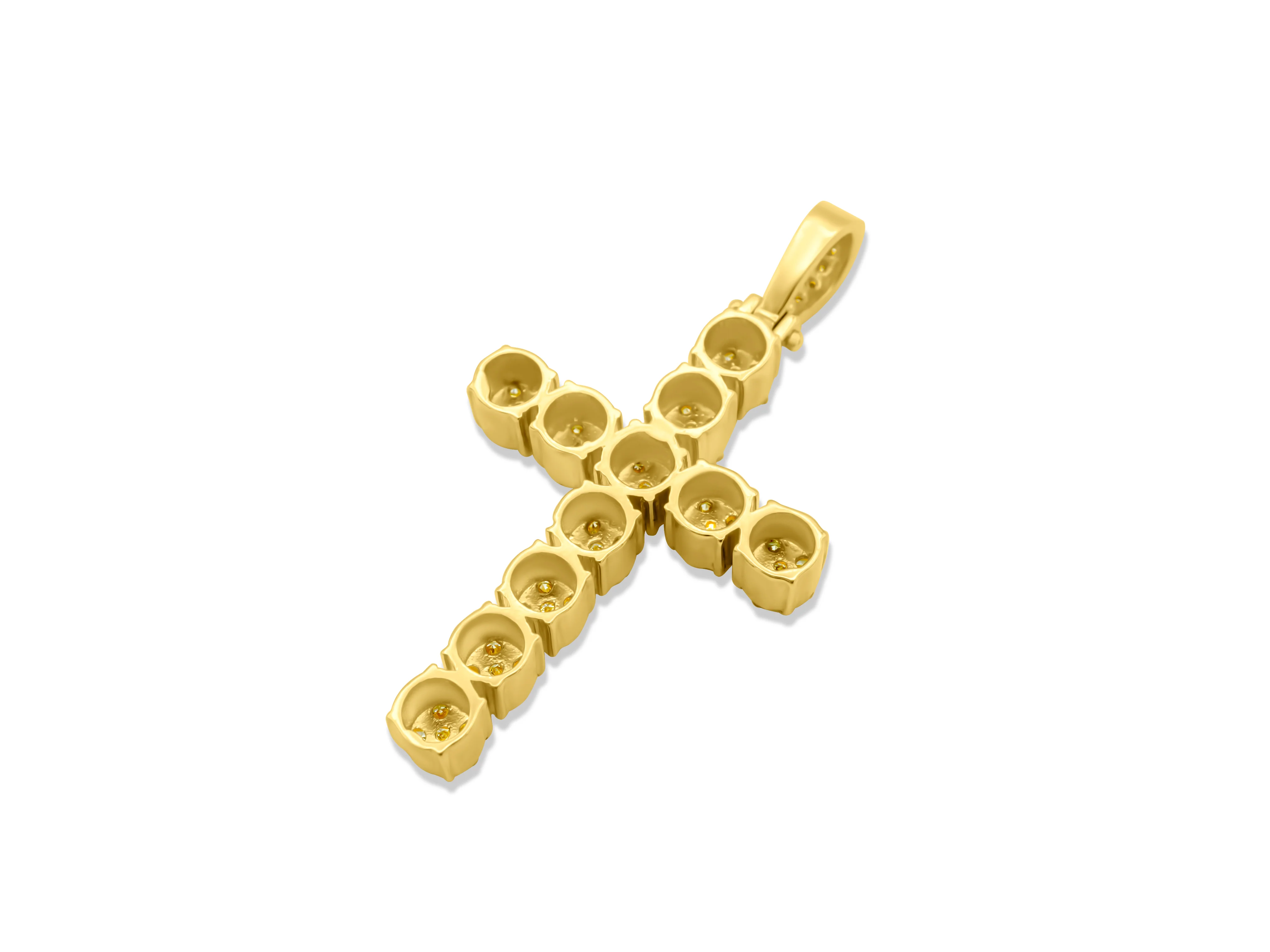 14k Yellow Gold Diamond Cross Pendant 1.96 CT - Image 4