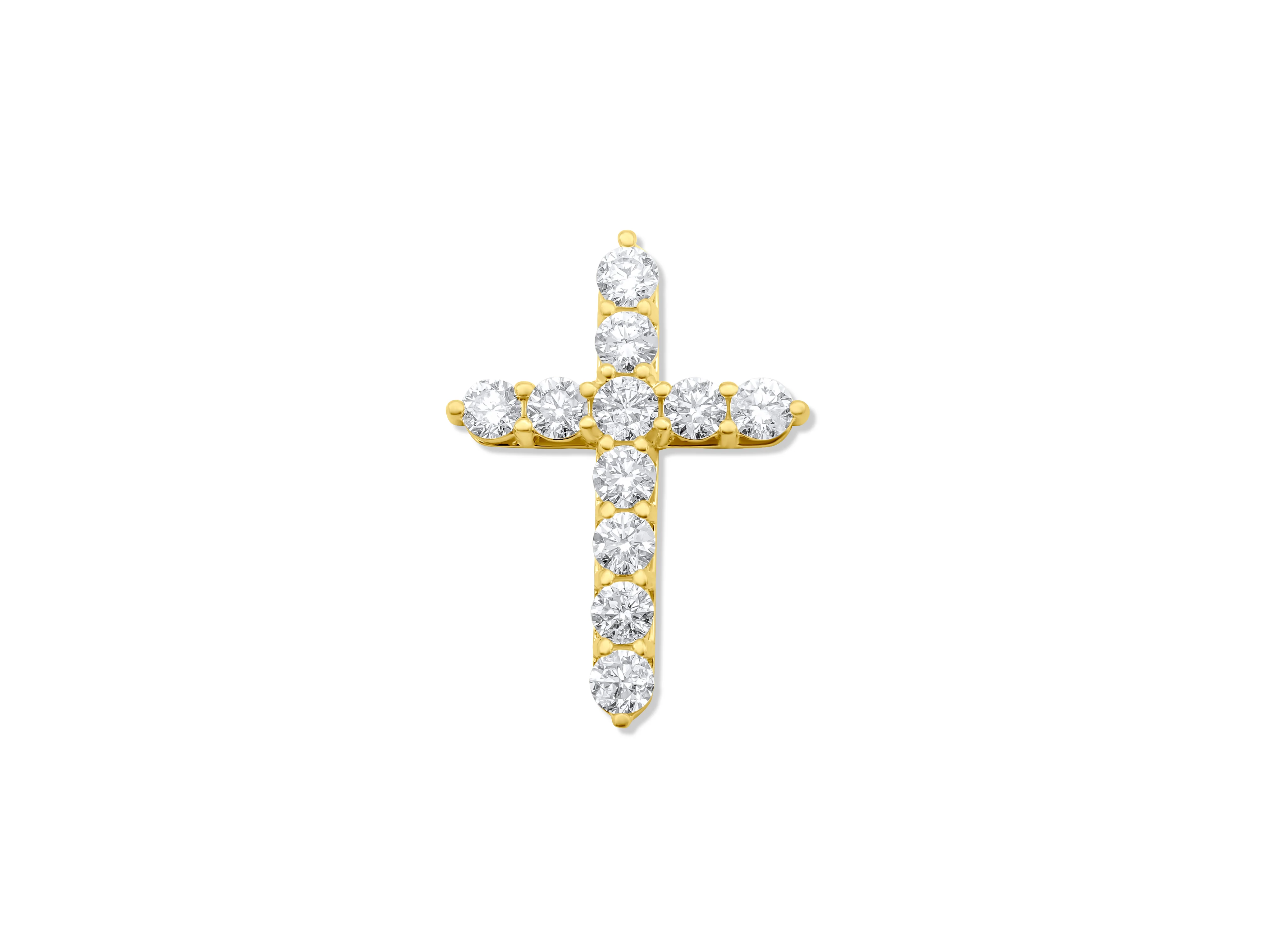 14k Yellow Gold Diamond Cross Pendant 4.51 CT