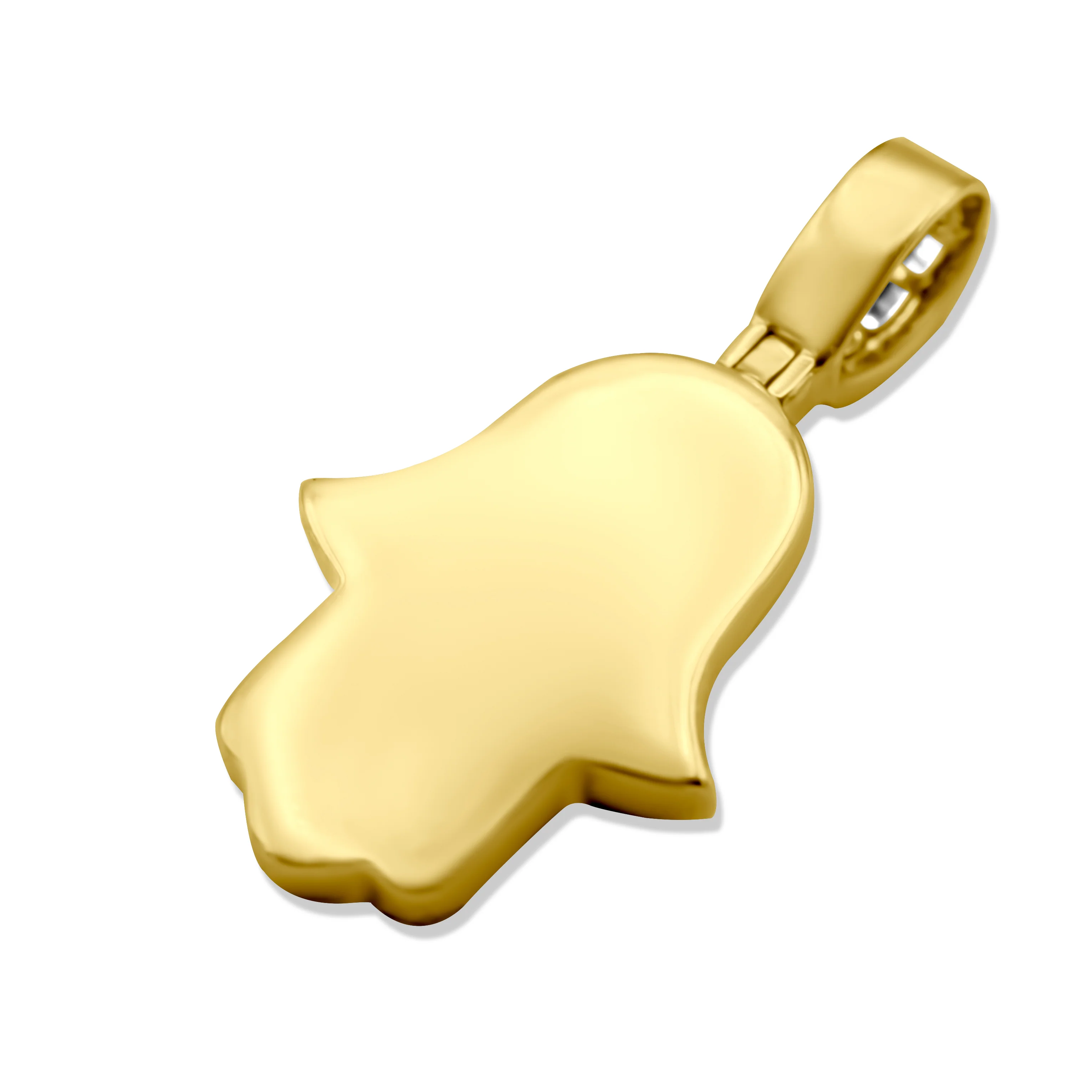 14K Yellow Gold hamsa Diamond Pendant 0.76 CT - Image 4