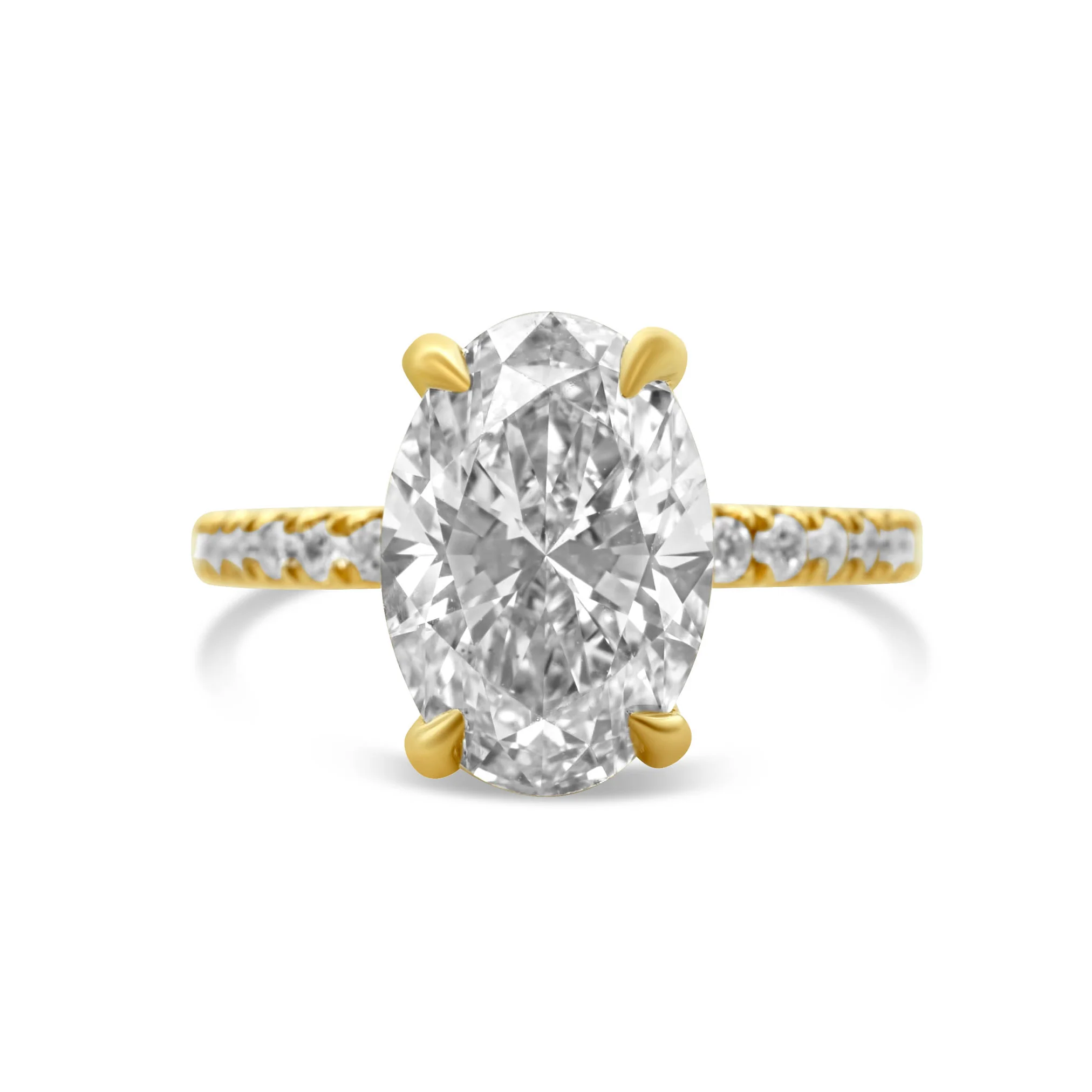 14K Yellow Gold Oval-Cut Diamond Engagement Ring 2.67 CT