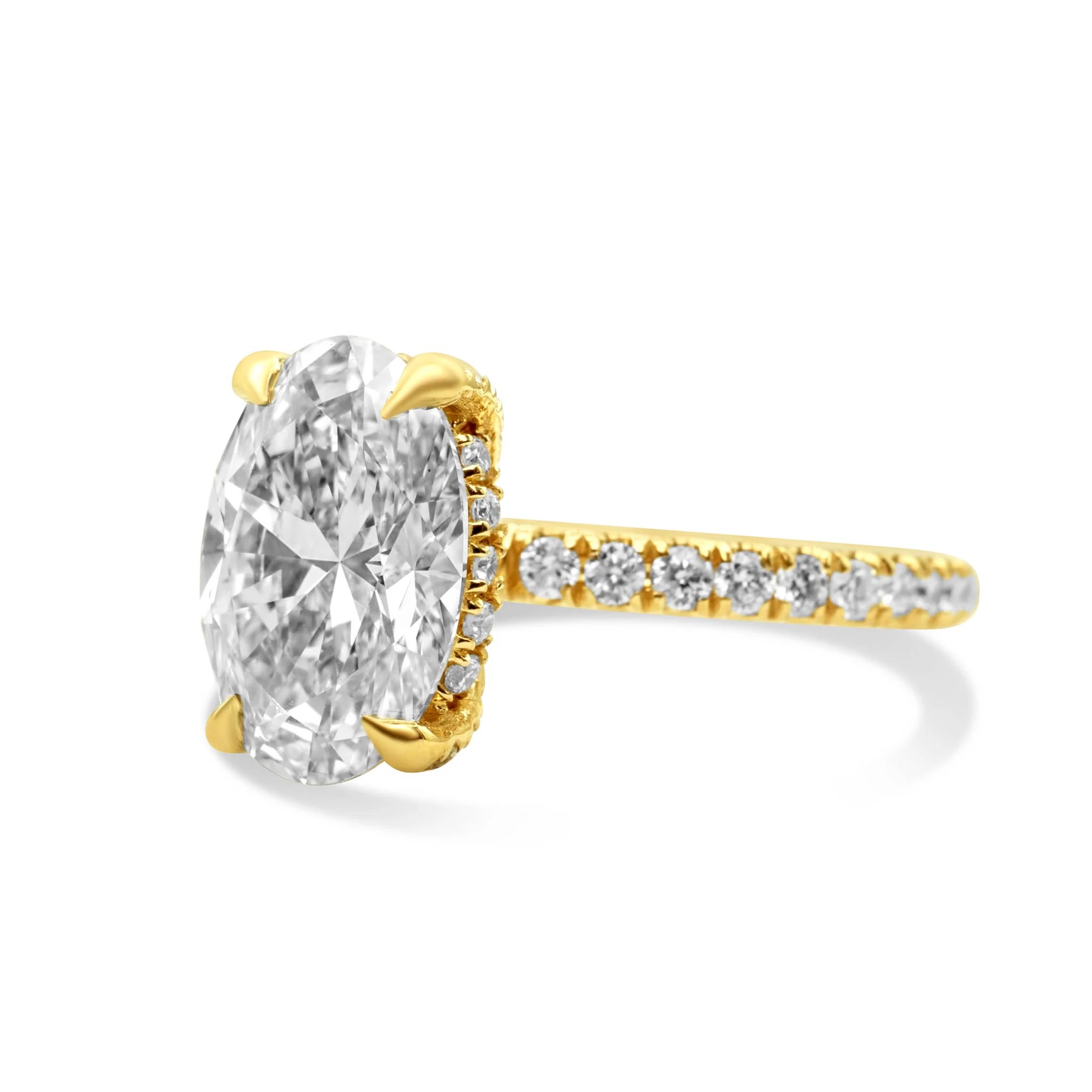 14K Yellow Gold Oval-Cut Diamond Engagement Ring 2.67 CT - Image 3