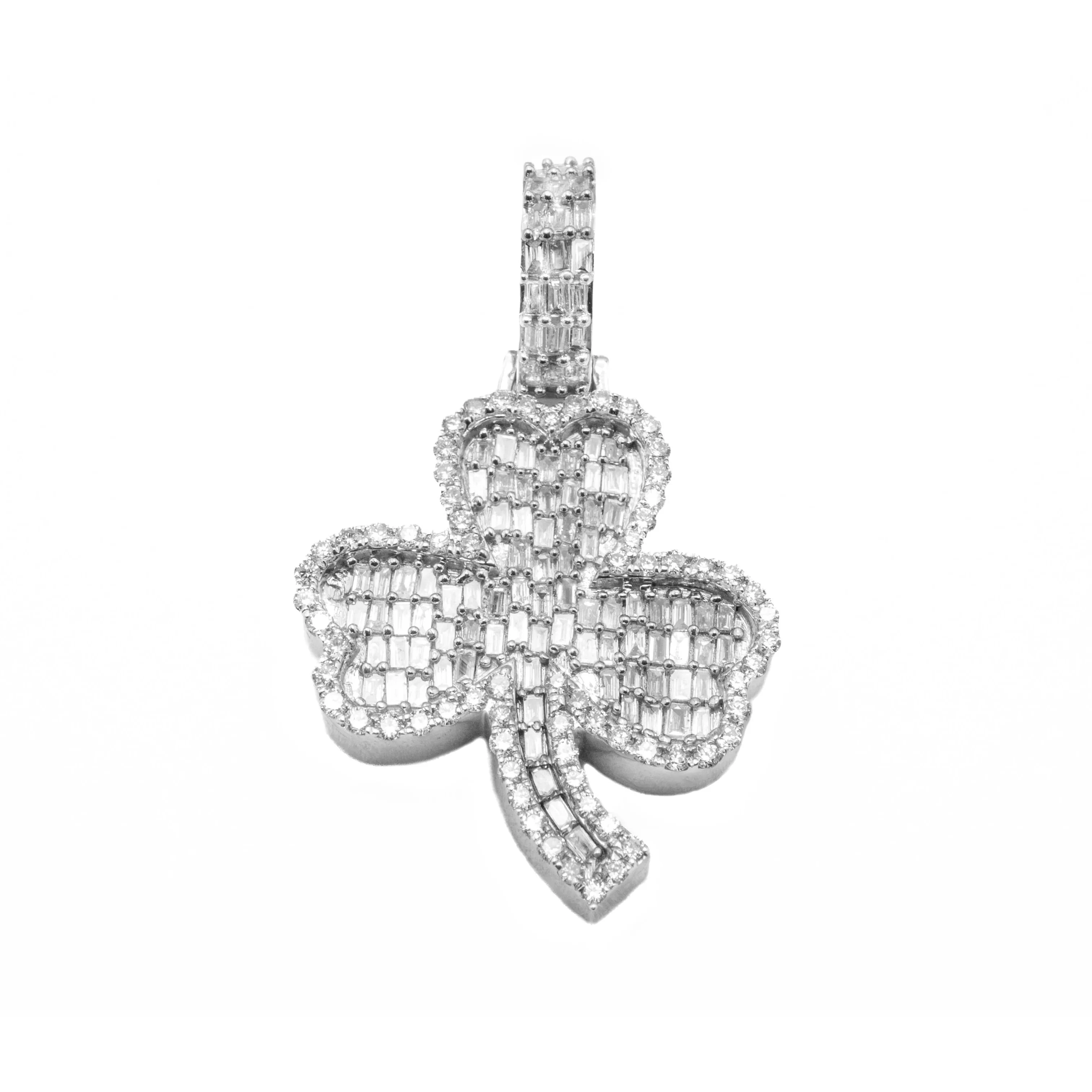 14K Yellow Gold Shamrock Pendant 1.34ctw - Image 4