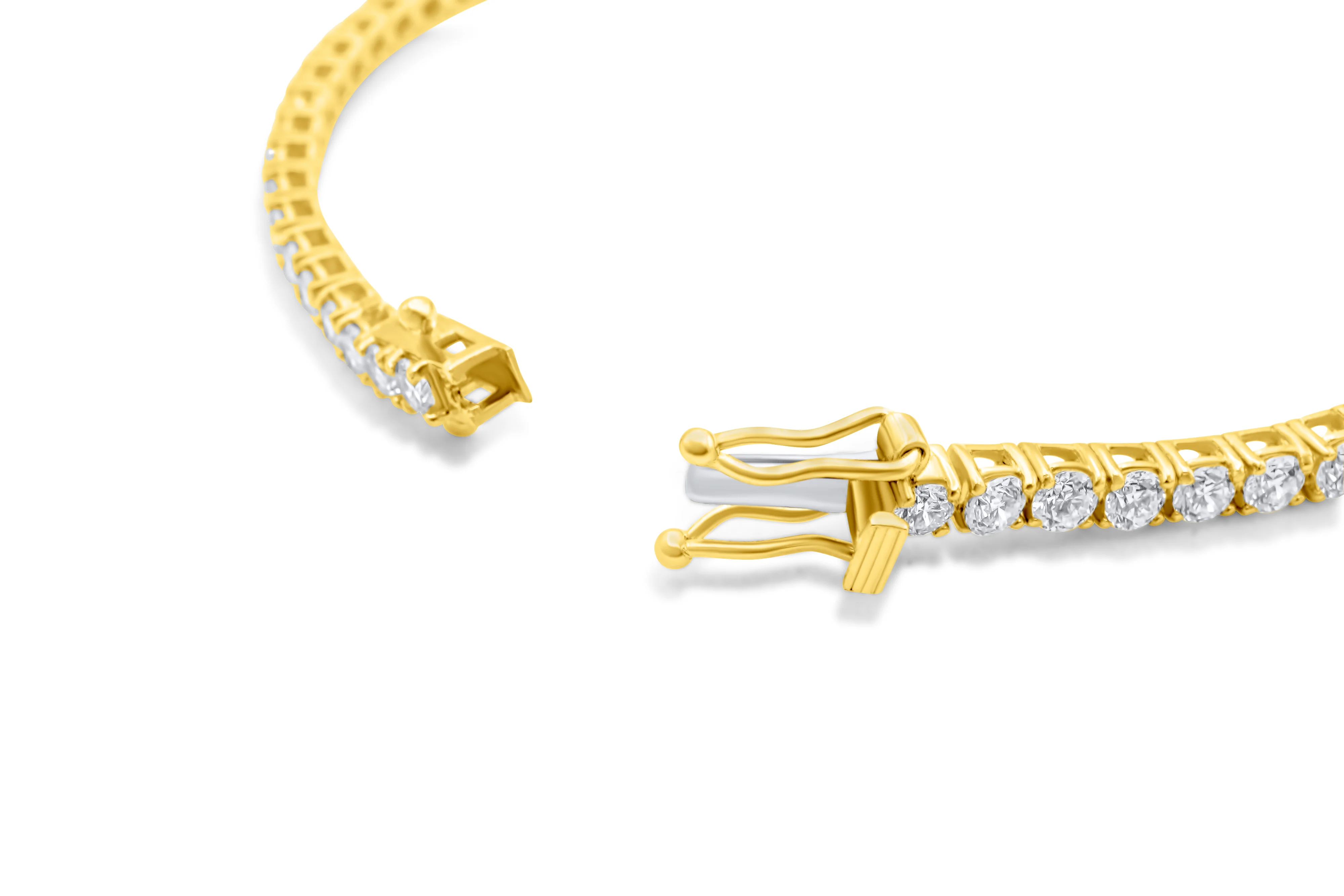 14K Yellow Gold Tennis Bracelet 4.39 CT - Image 4