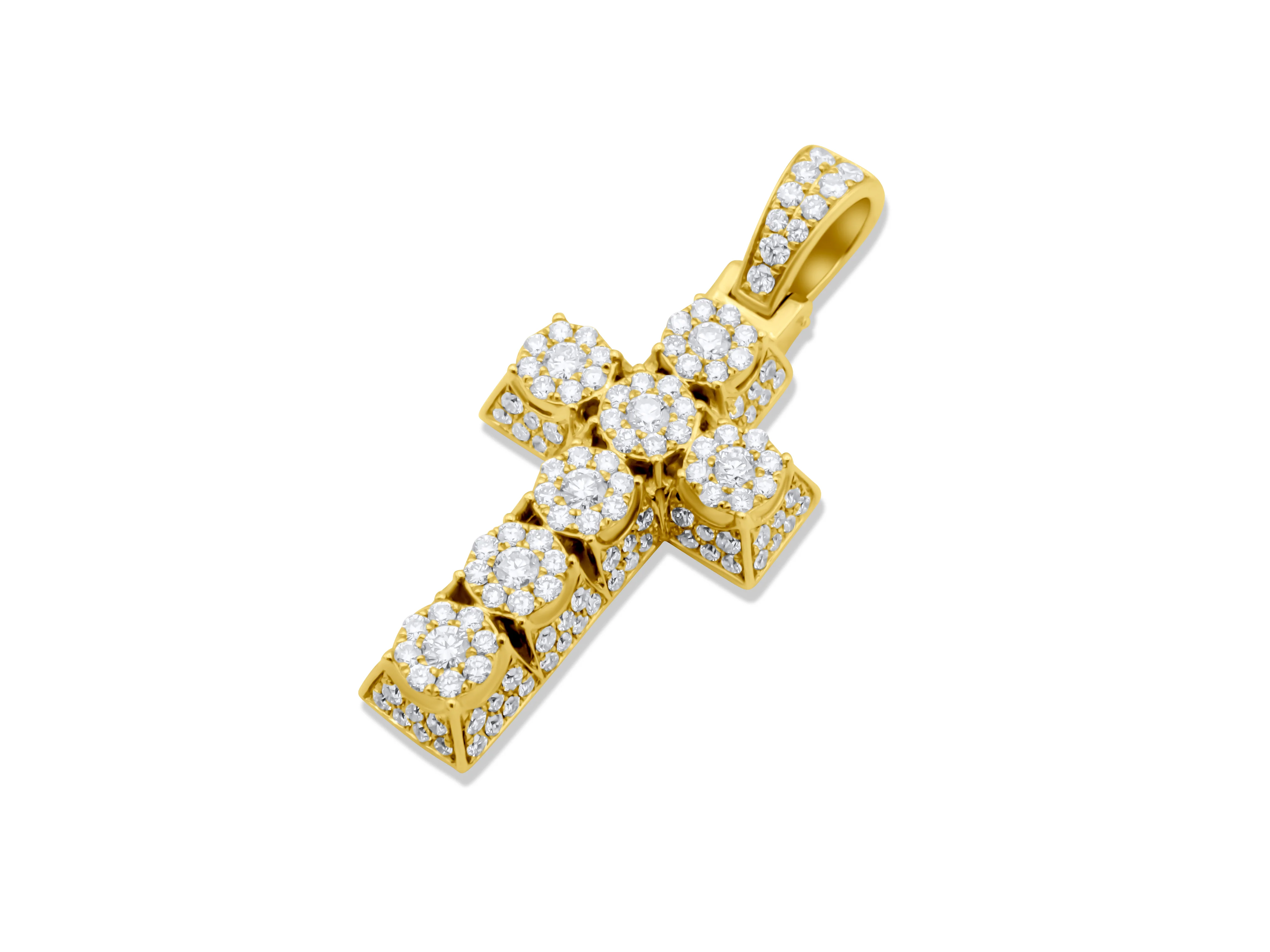 14K Gold Diamond Cross Pendant 2.15 CT - Image 3
