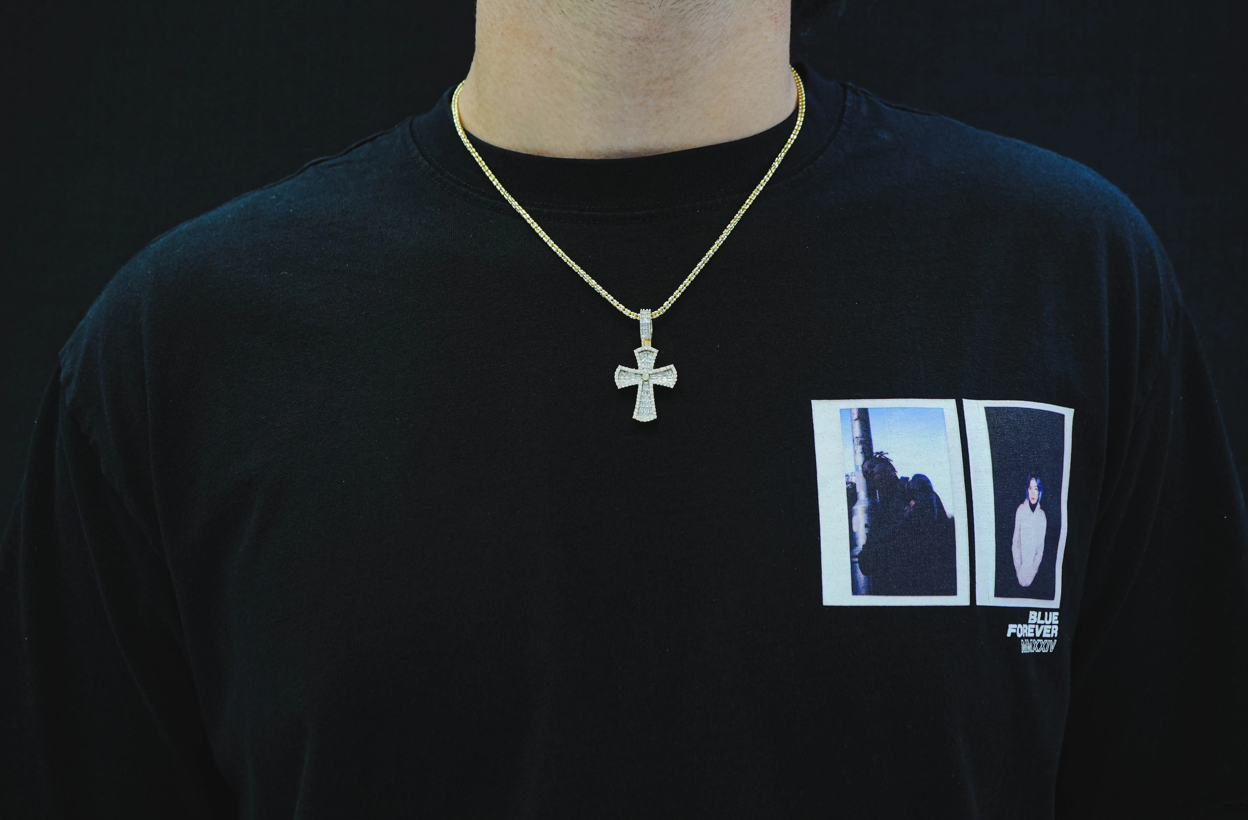 14K Gold Diamond Cross Pendant 1.43 CT - Image 2