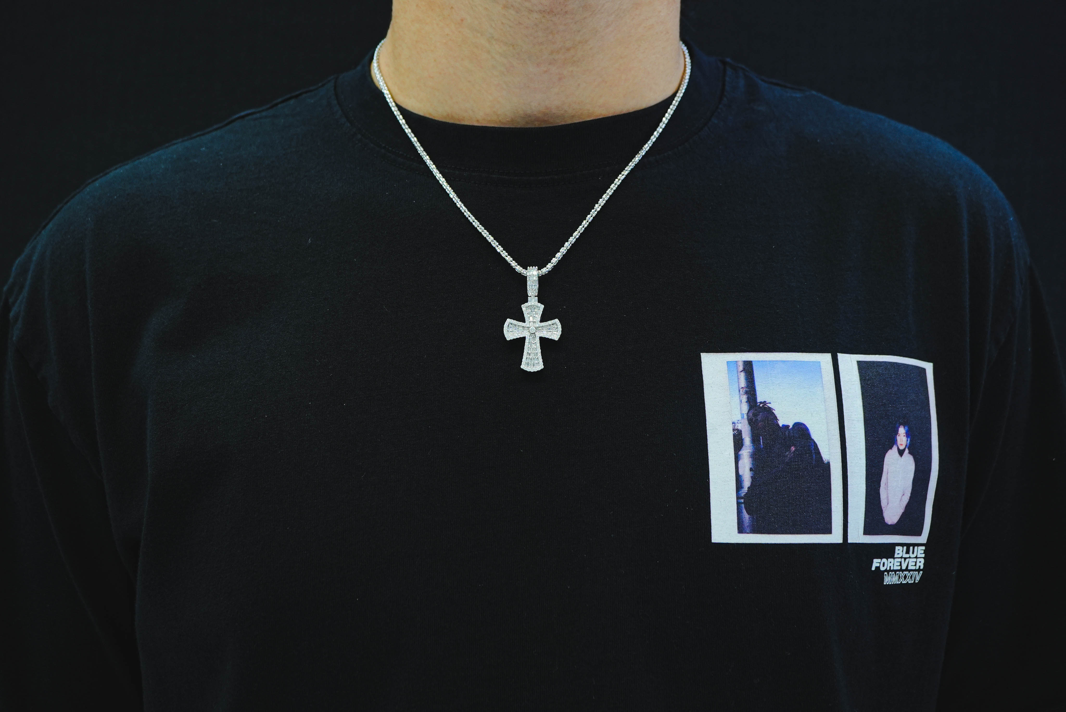 14K Gold Diamond Cross Pendant 1.43 CT - Image 6